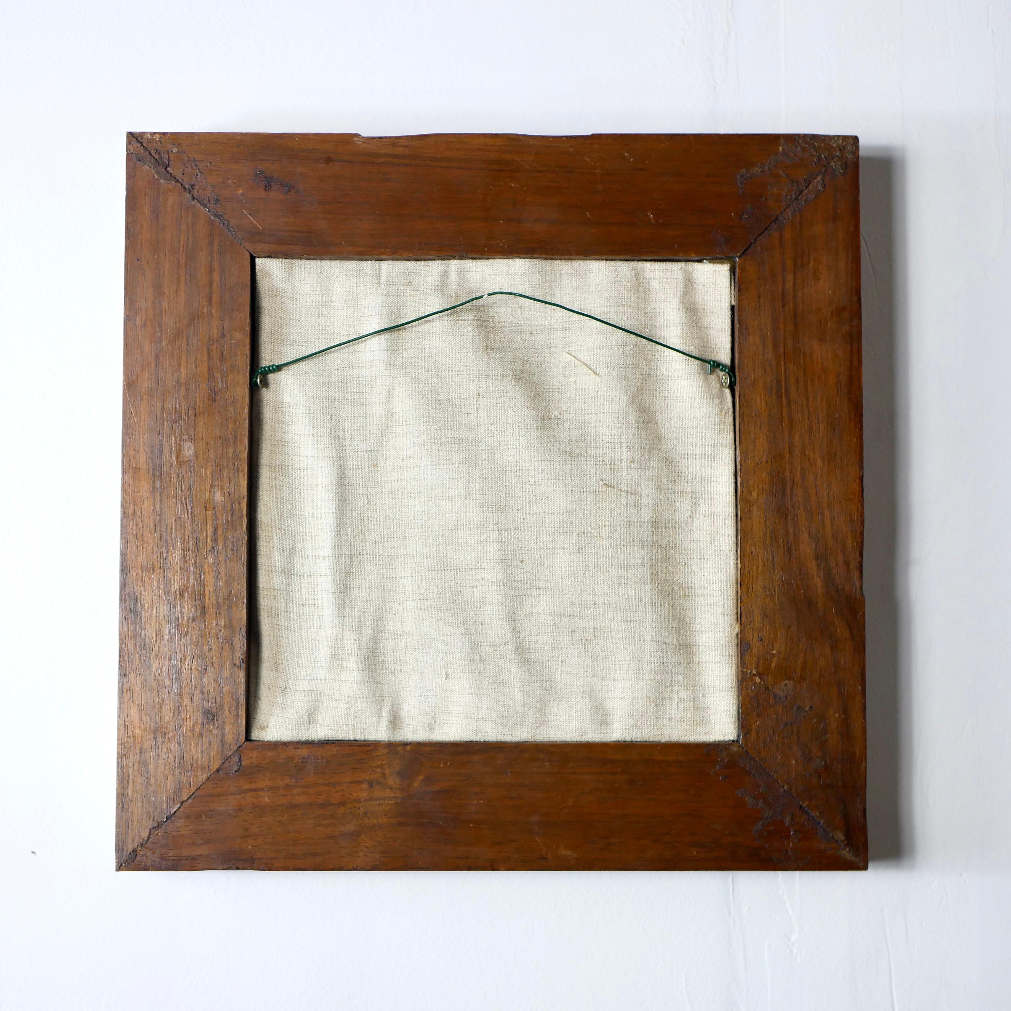 Small Art Deco wooden mirror, France, 1930 7