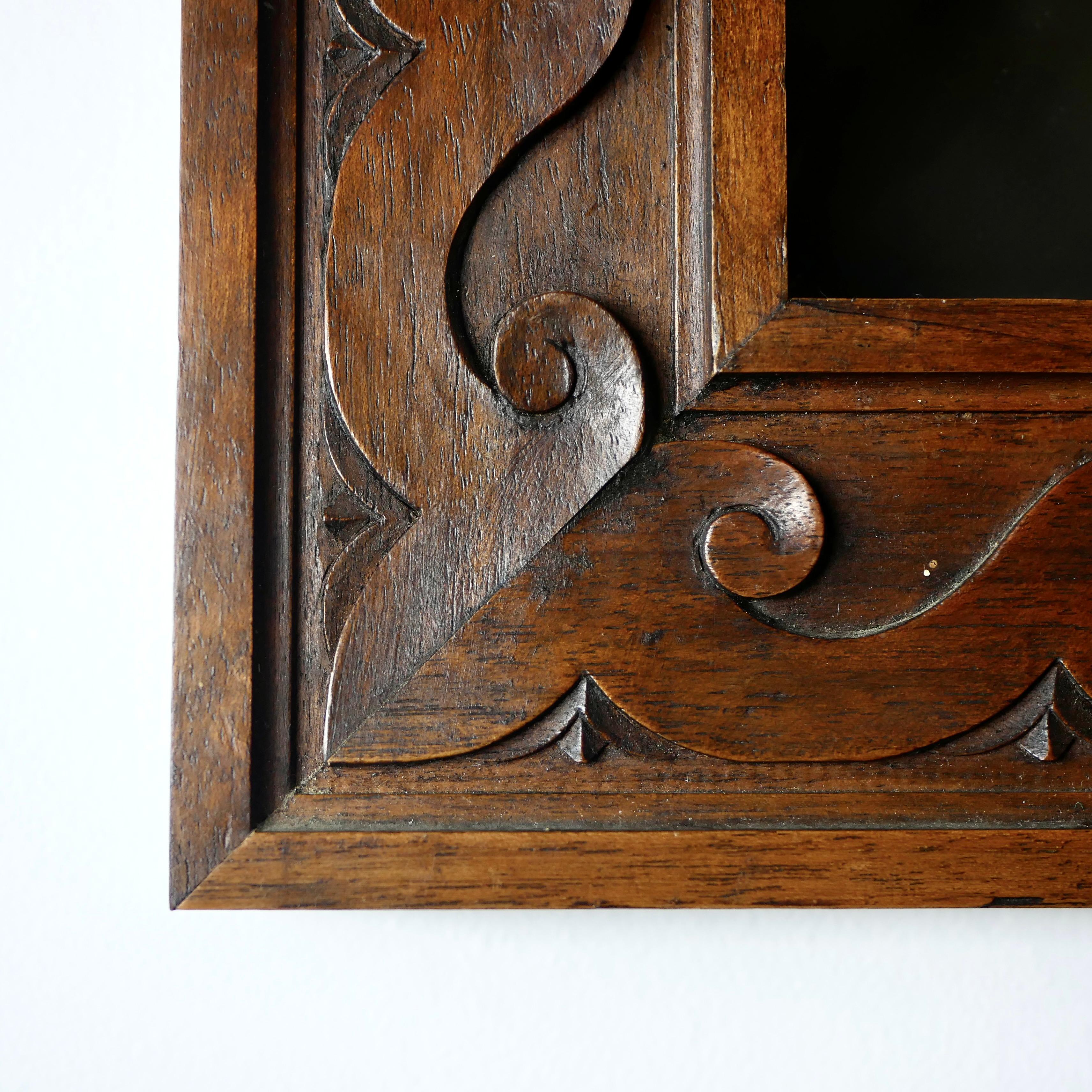 Small Art Deco wooden mirror, France, 1930 1
