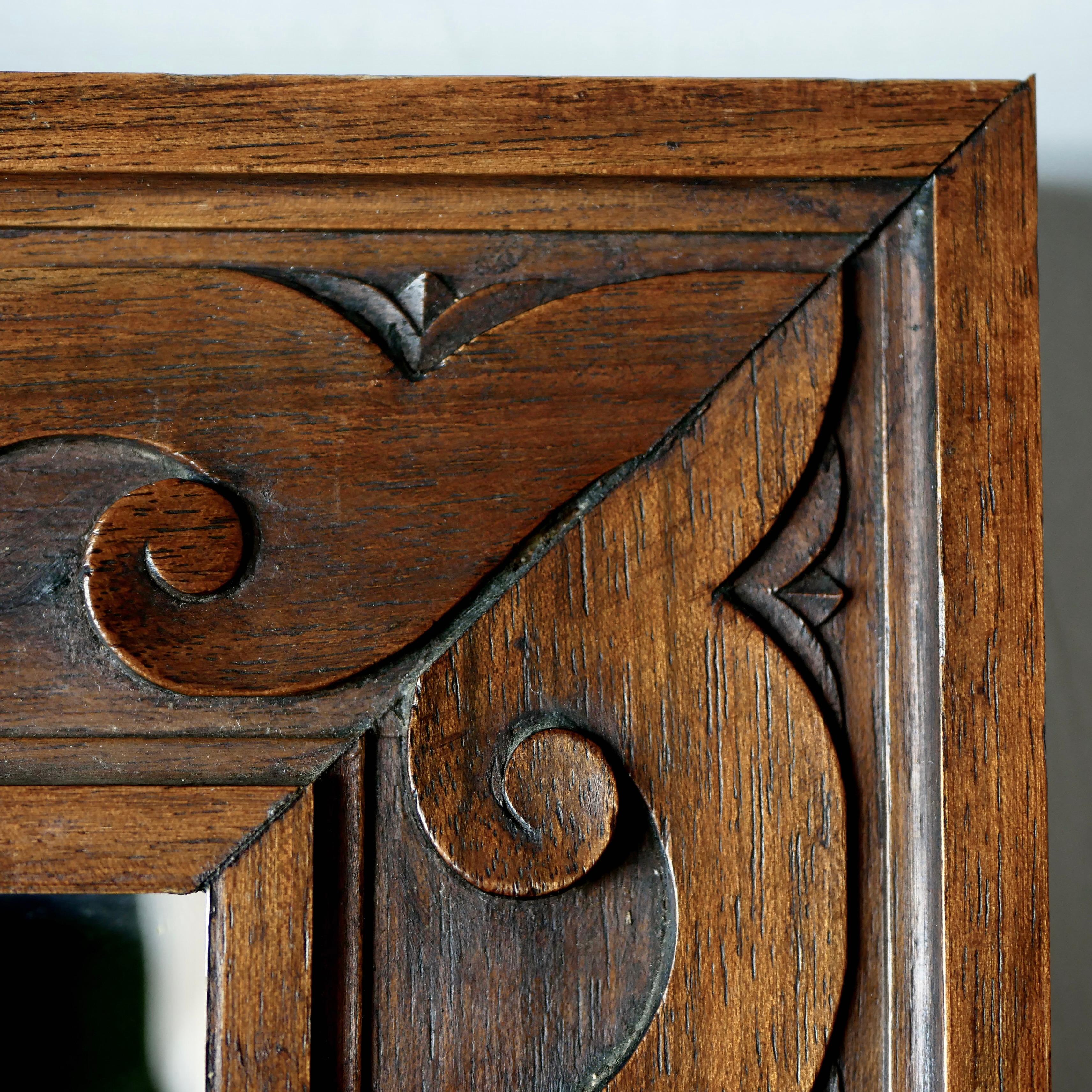 Small Art Deco wooden mirror, France, 1930 2