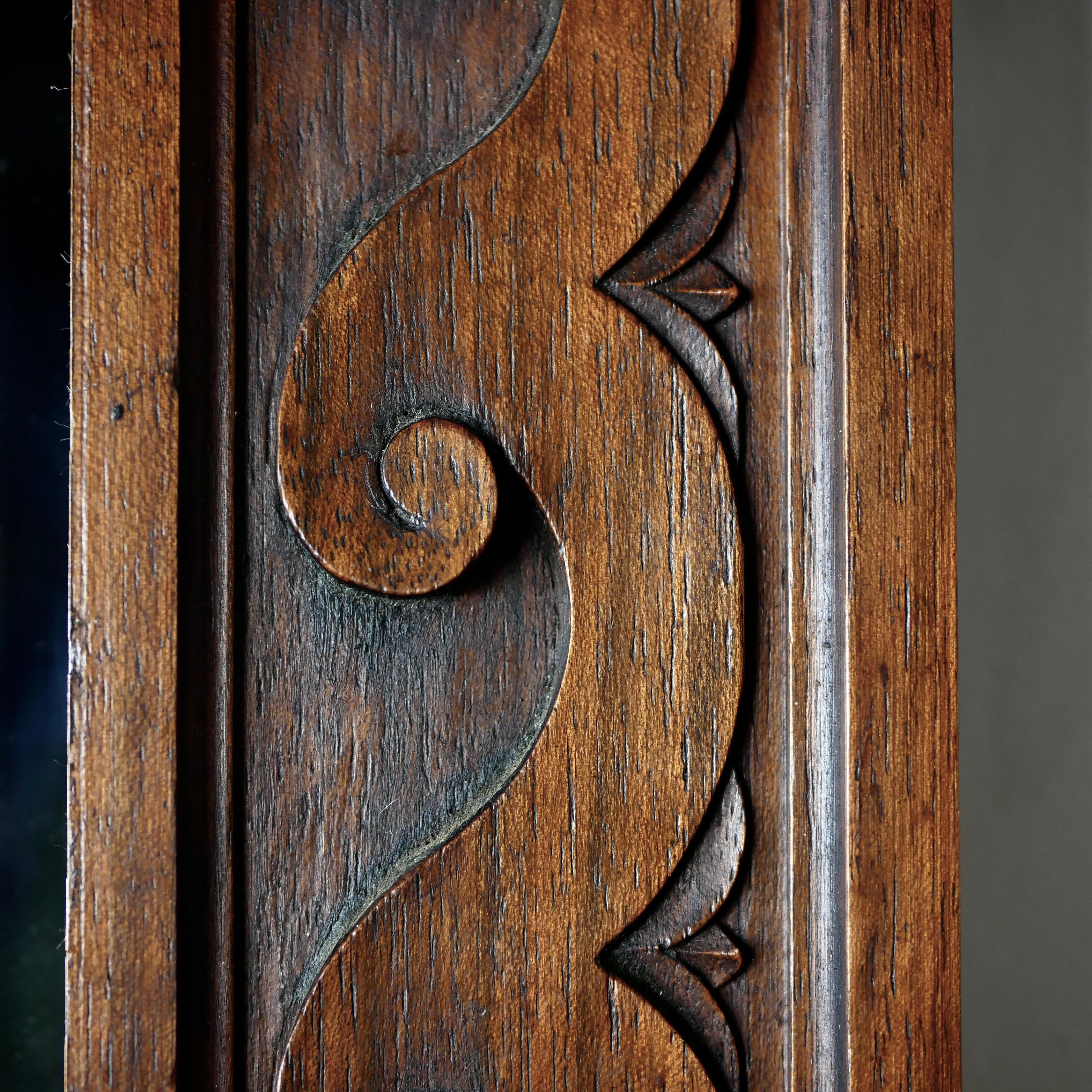 Small Art Deco wooden mirror, France, 1930 3