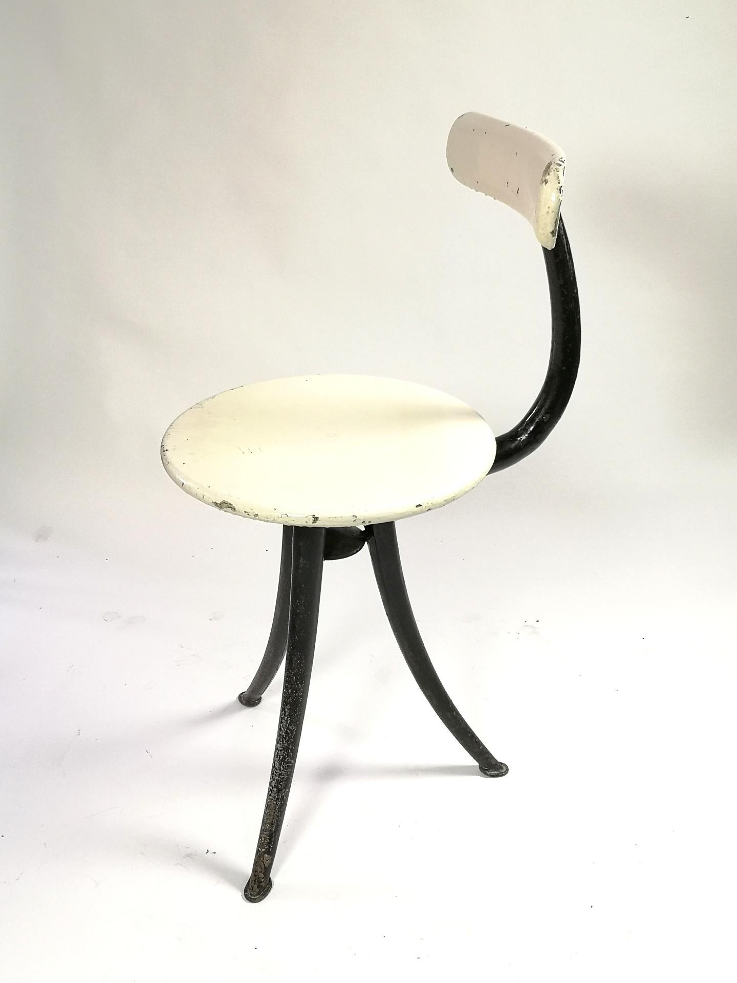 Steel Small Art Deco Workshop Chair by Frigyes Vogel, 1936-1938 For Sale