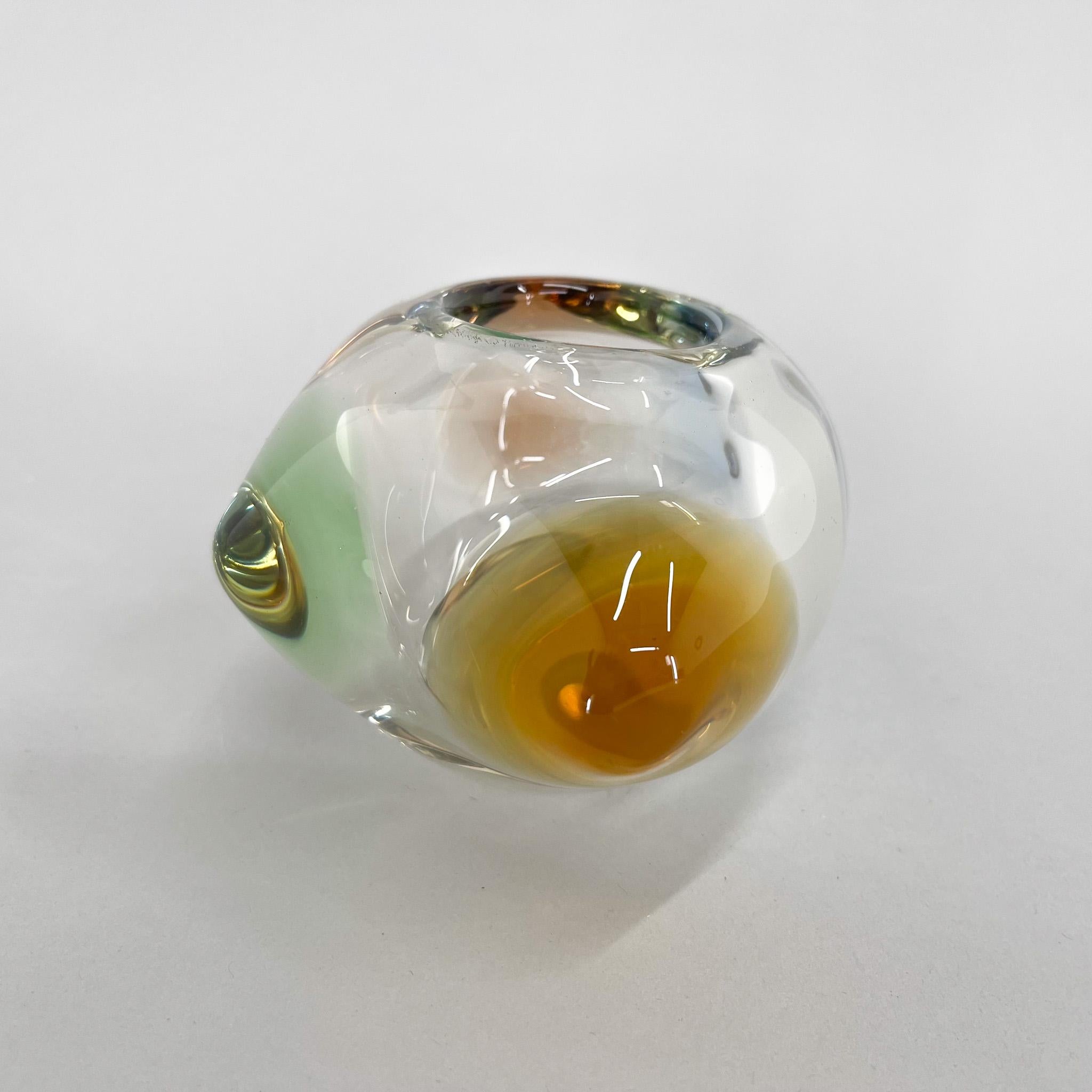 Small Art Glass Bowl by Frantisek Zemek, Czechoslovakia, 1950s For Sale 1