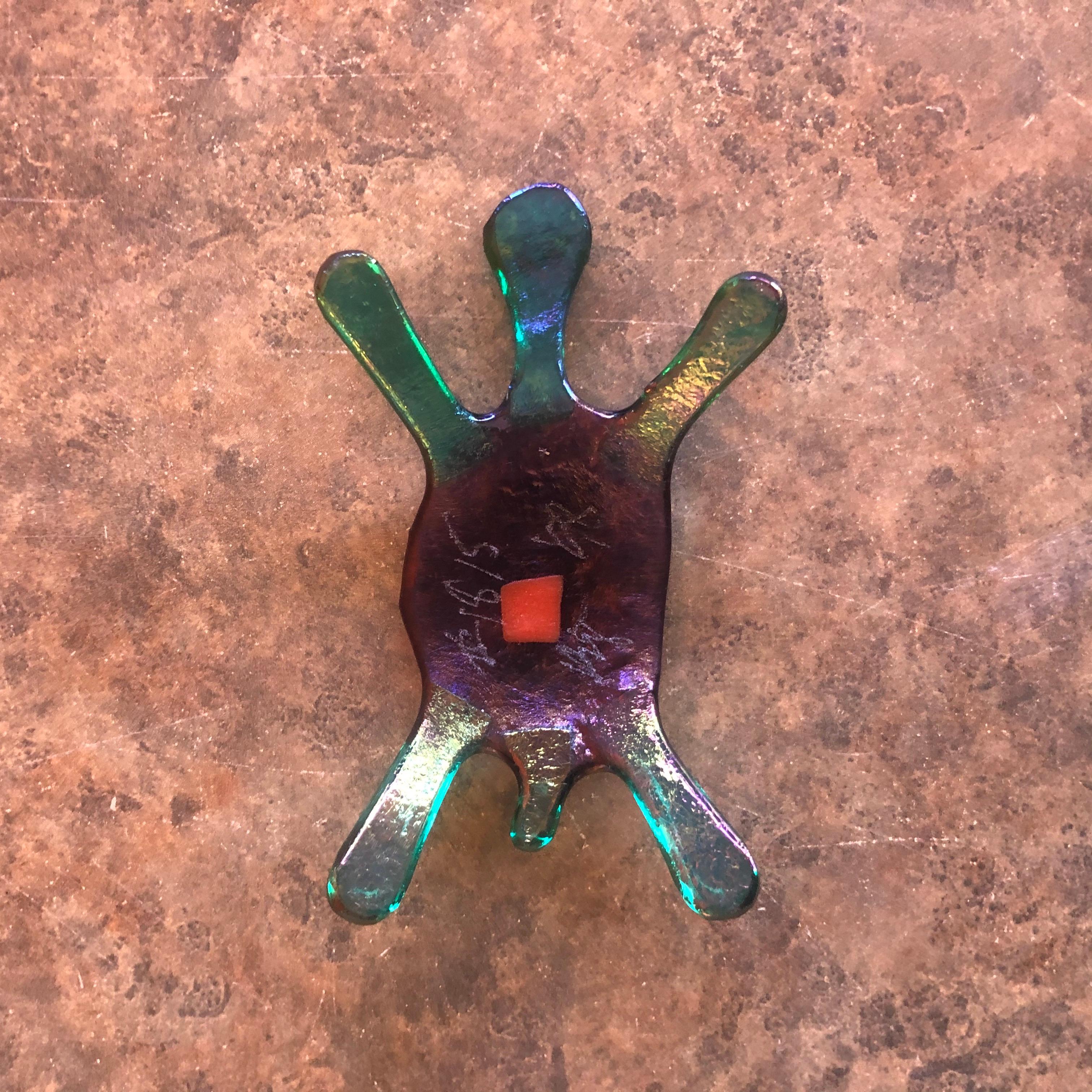 American Small Art Glass Turtle Sculpture For Sale