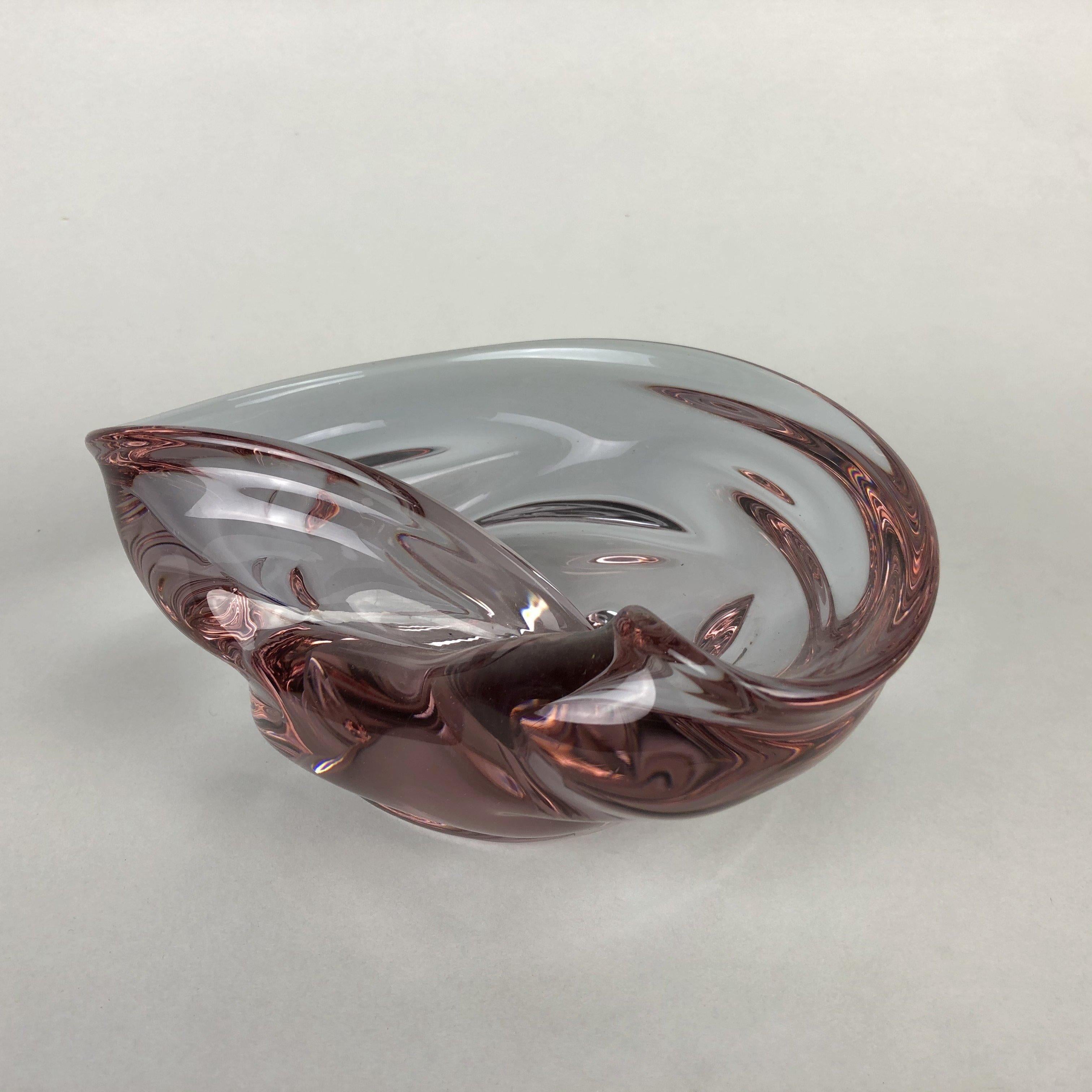 Lovely small art glass bowl from former Czechoslovakia.