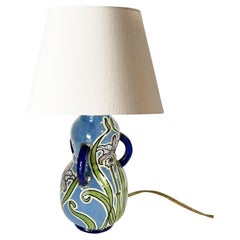 Small Art Nouveau lamp in glazed ceramic