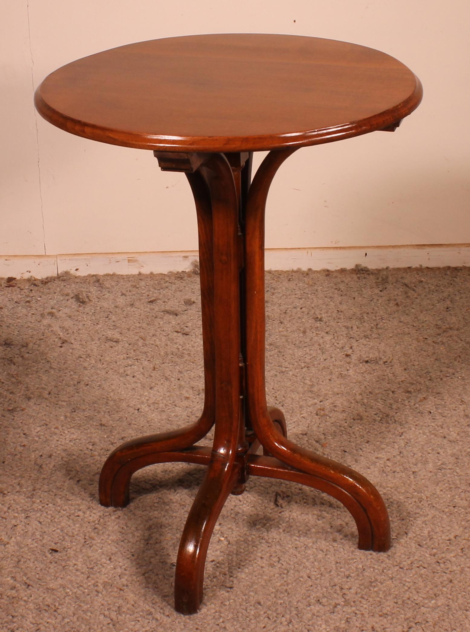 Small Art Nouveau Pedestal Table, Early 20th Century 3