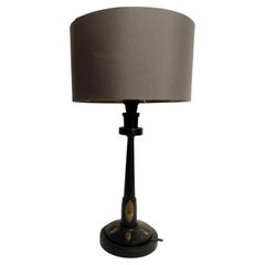 Small Art Nouveau Table Lamp with Brass and Enamel Accents, 1920s