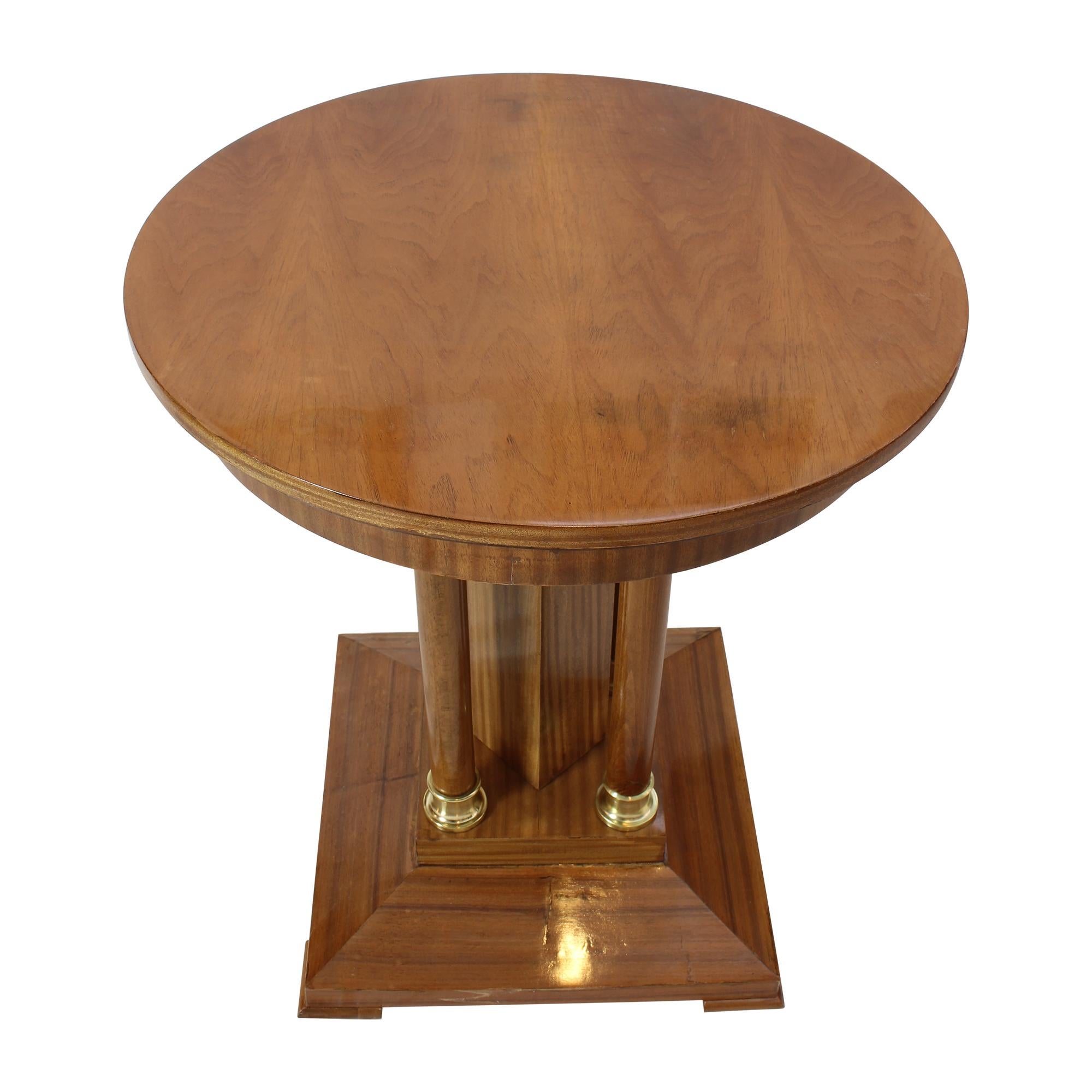 German Small Art Nouveau Walnut Side Table For Sale