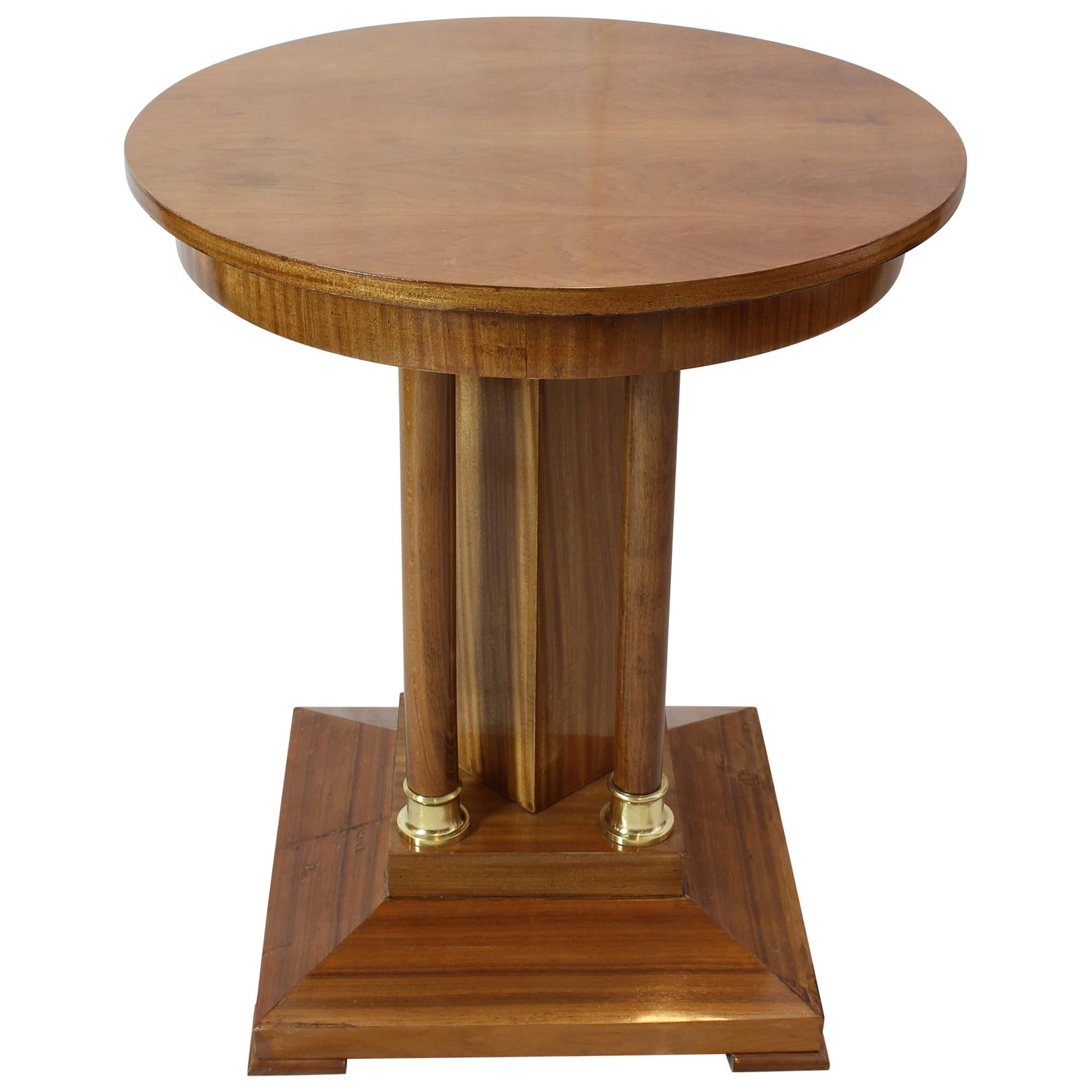 Small Art Nouveau Walnut Side Table For Sale