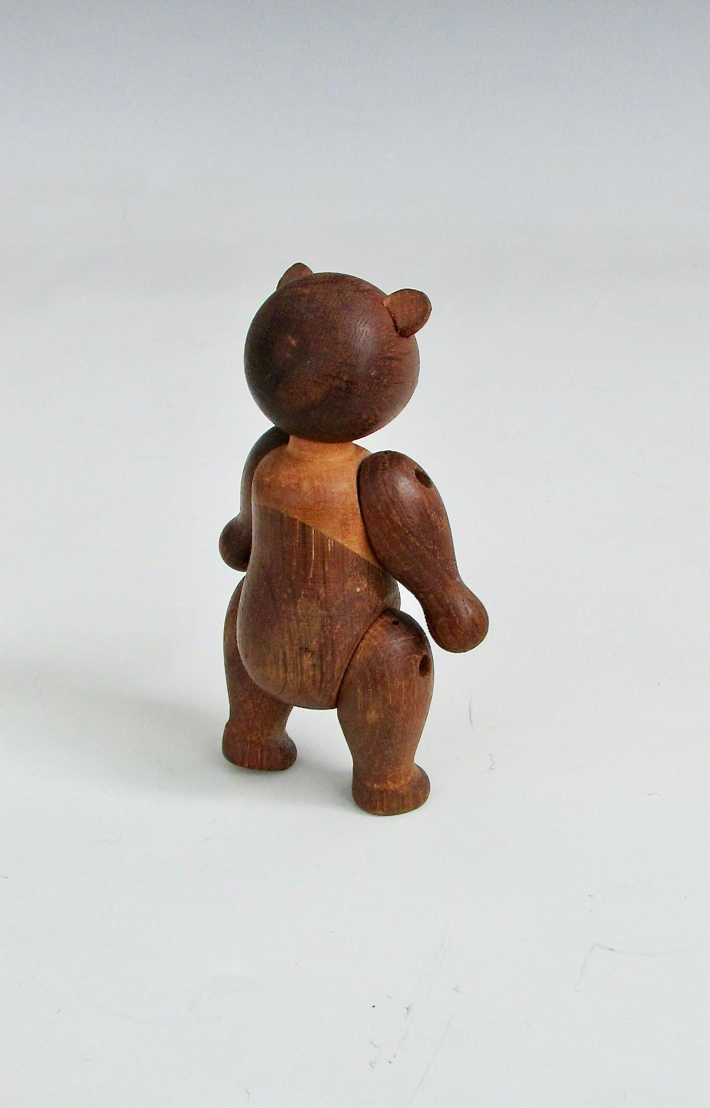 Small  Articulated Teak Bear Stamped Kay Bojeson For Sale 4