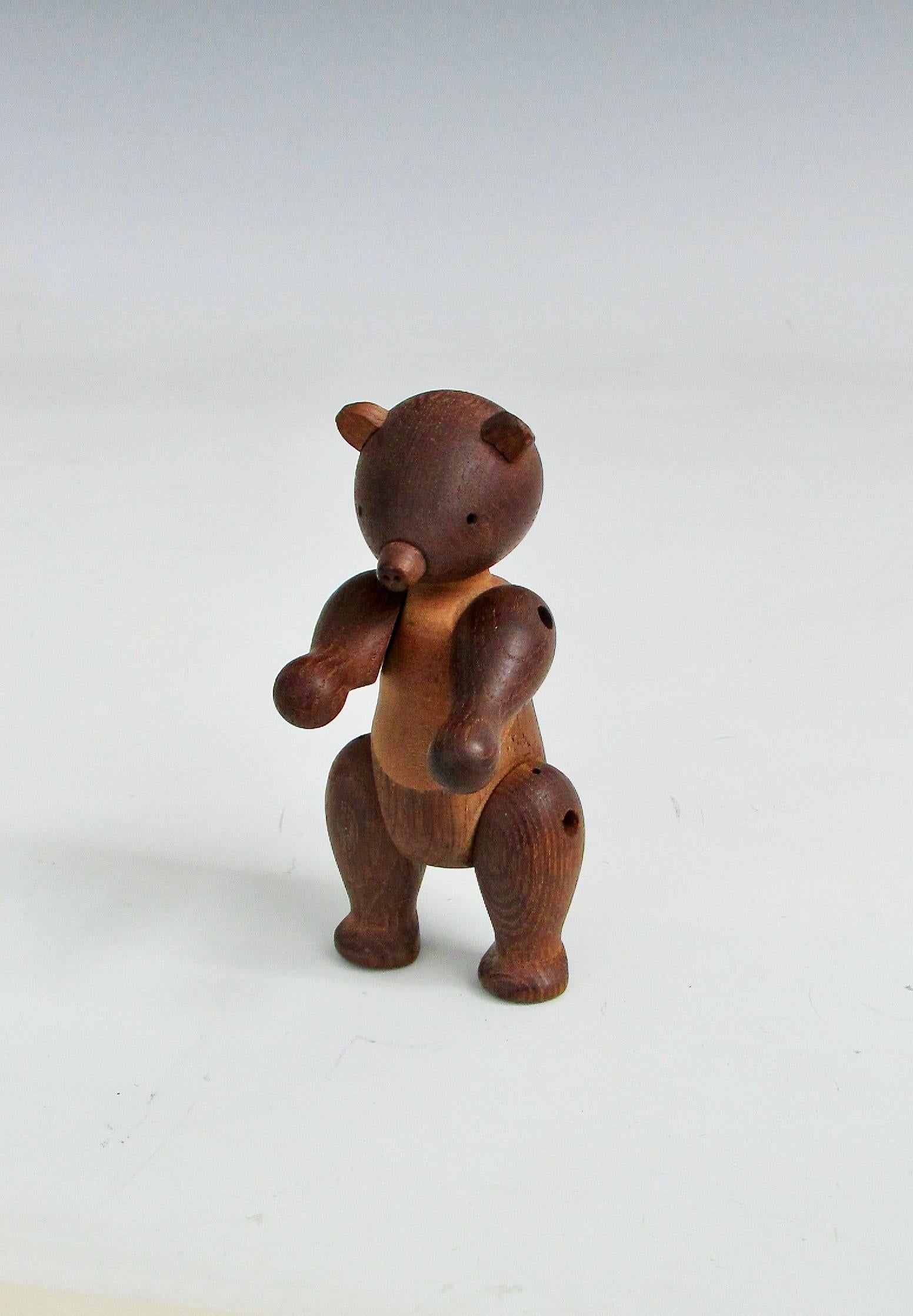 Small  Articulated Teak Bear Stamped Kay Bojeson For Sale 5