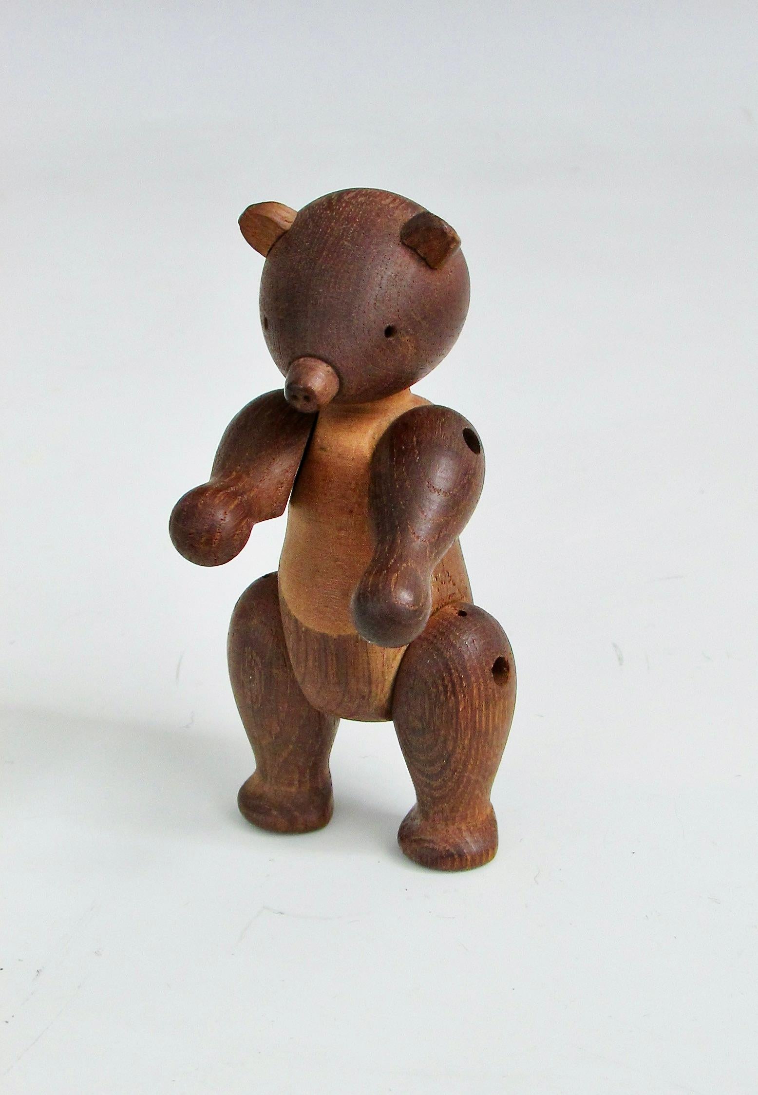 Small  Articulated Teak Bear Stamped Kay Bojeson For Sale 6