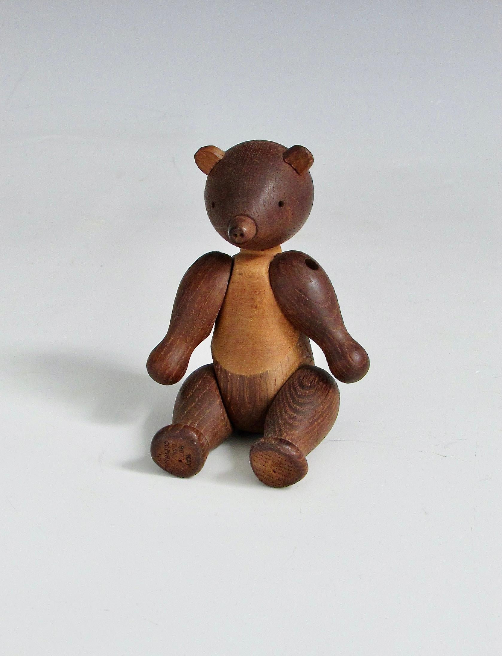 Scandinavian Modern Small  Articulated Teak Bear Stamped Kay Bojeson For Sale
