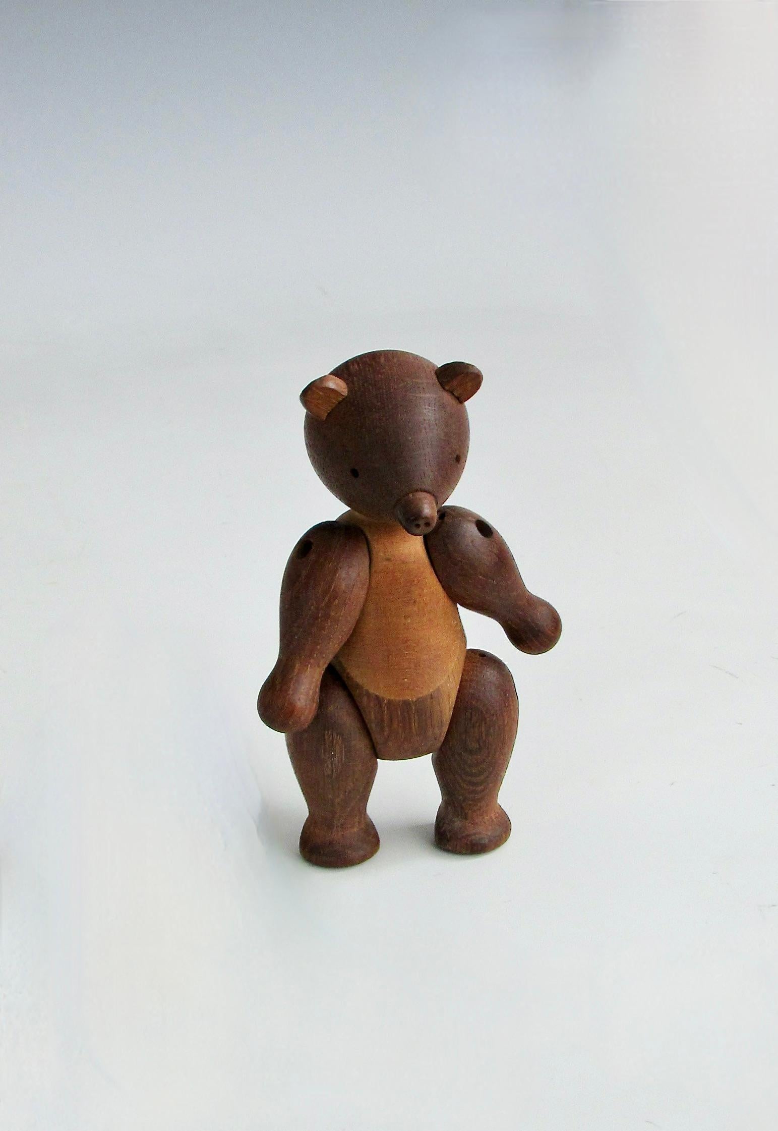 Small  Articulated Teak Bear Stamped Kay Bojeson For Sale 1