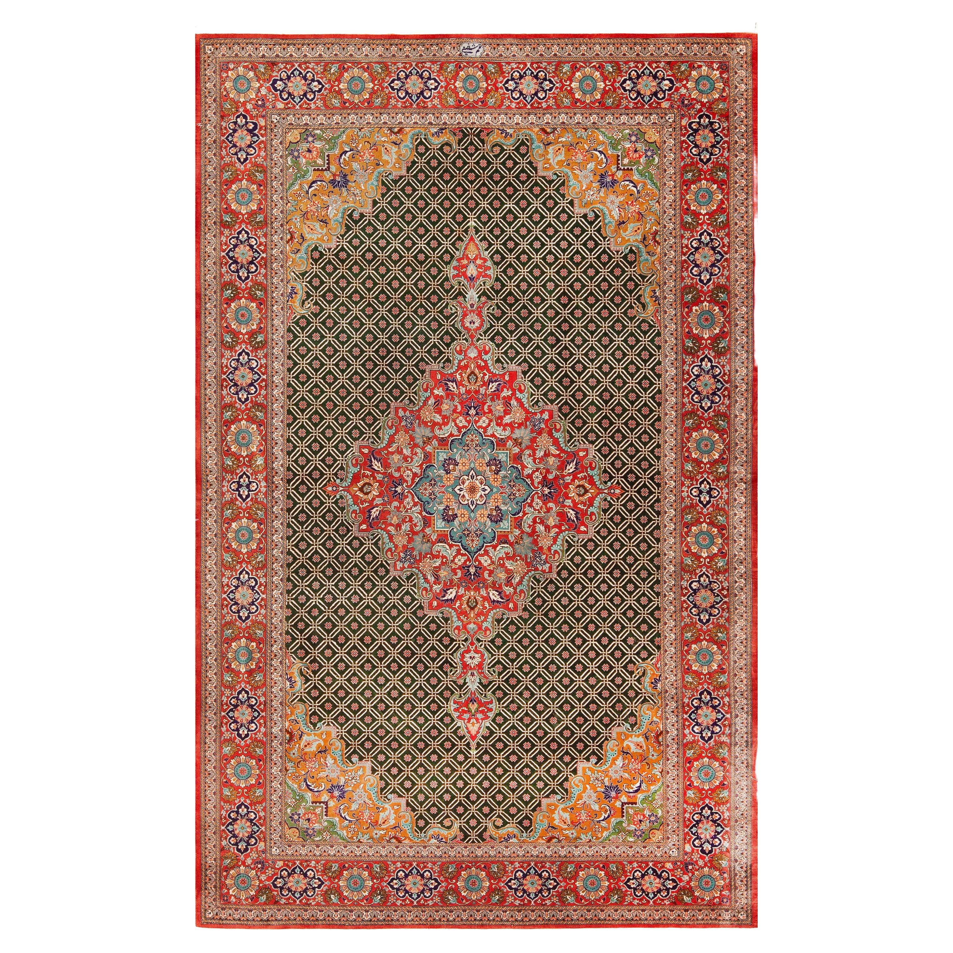 Piccolo Tappeto in seta persiana Greene & Greene Greene Fine Luxurious Vintage Qum 4'4" x 6'10"