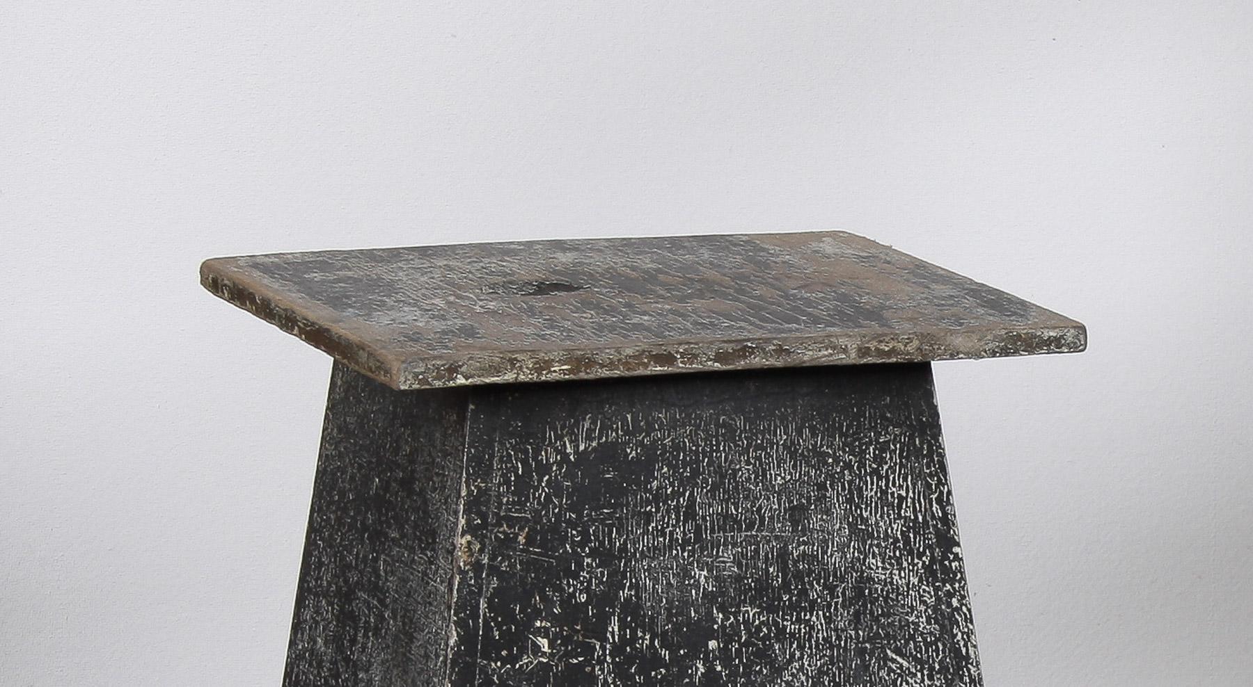 Small Arts and Crafts Hand-Painted Side Table with Rustic Patina For Sale 1