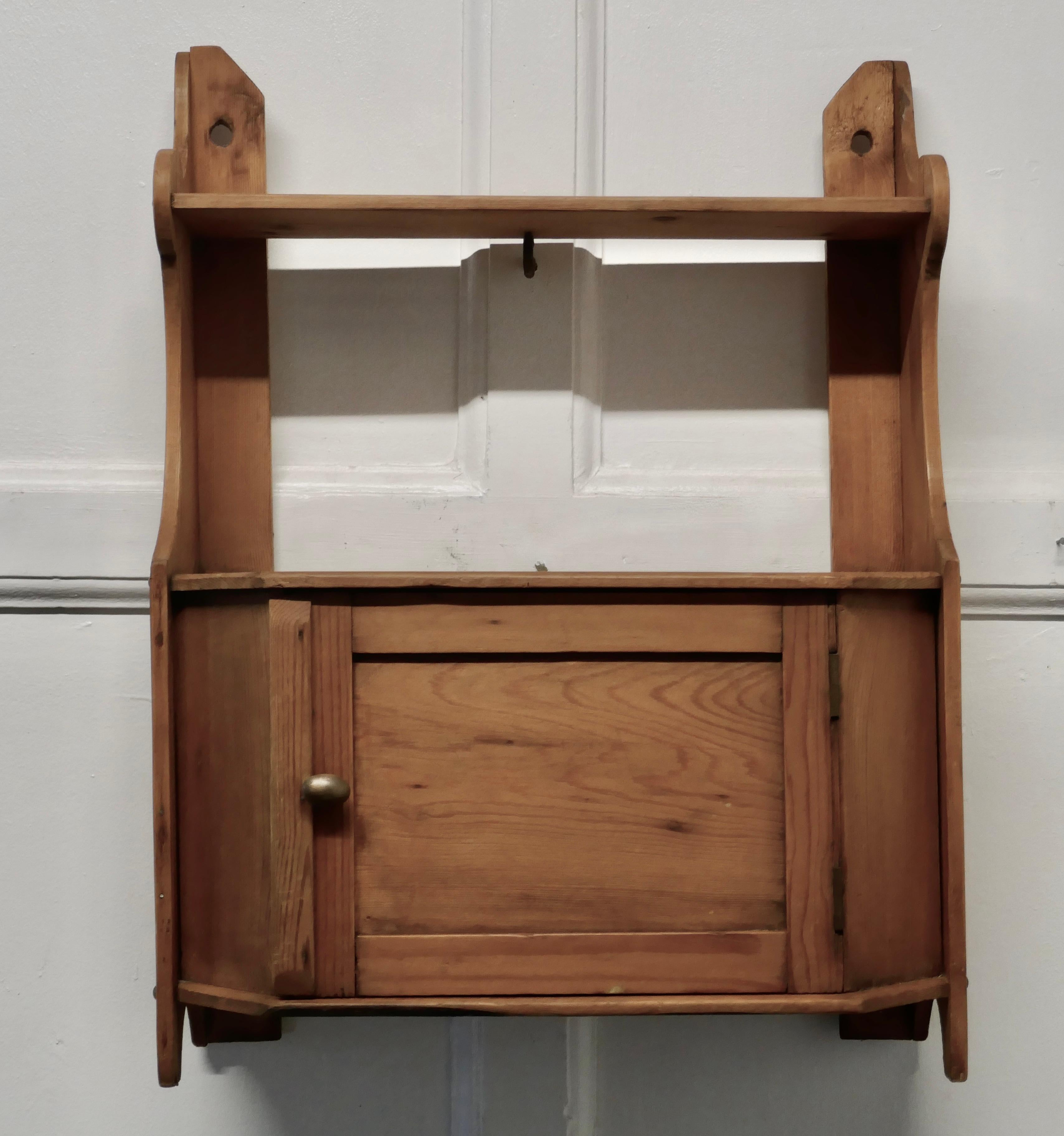 Small Arts and Crafts pine bathroom wall cabinet, 

A great little piece, made in pine, the cabinet has a top shelf and another inside
Just the thing in a small bathroom or downstairs cloakroom where storage is needed and space is at a premium
