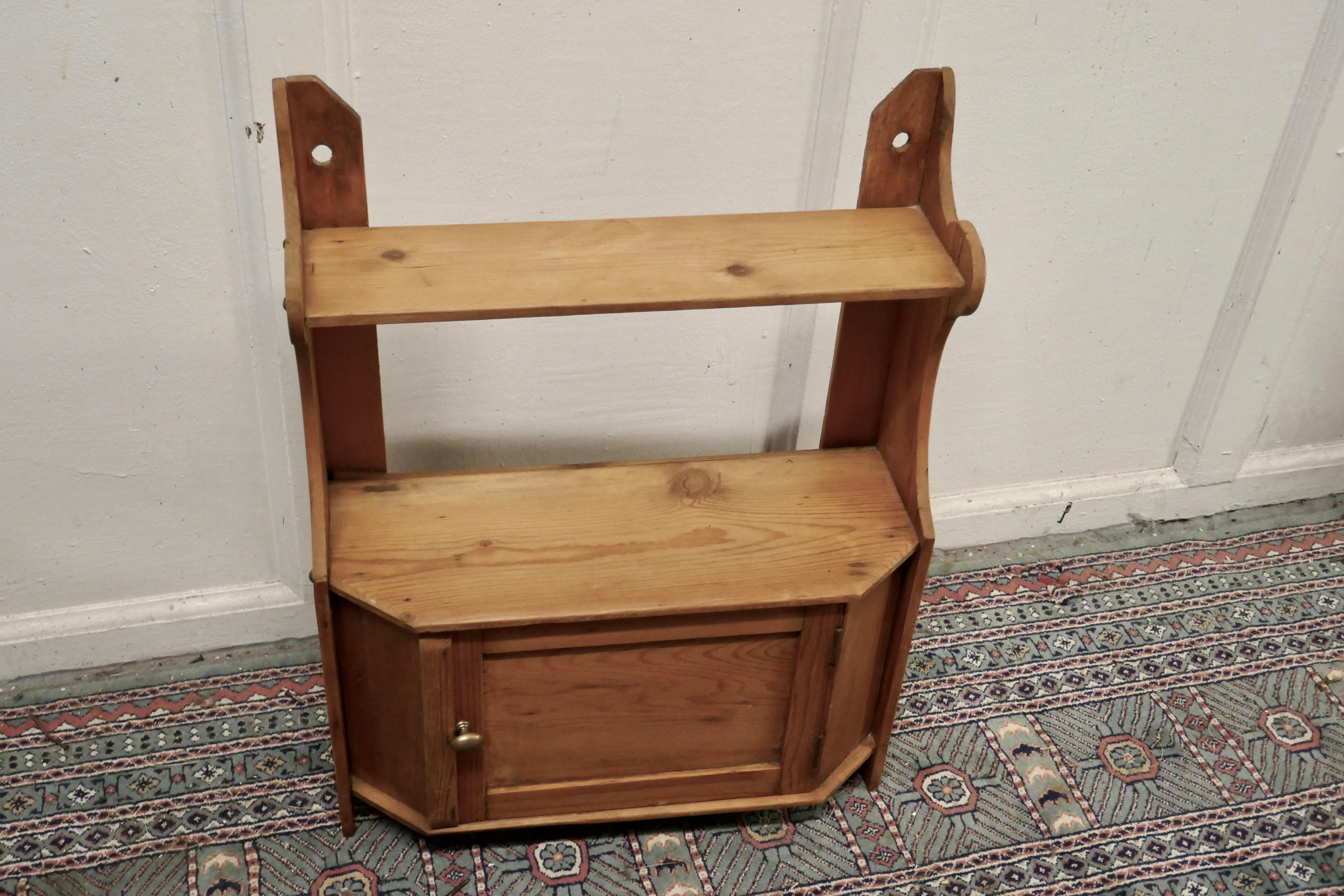 Victorian Small Arts and Crafts Pine Bathroom Wall Cabinet