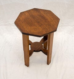 Small Arts & Crafts Style Oak Plant Stand / Table