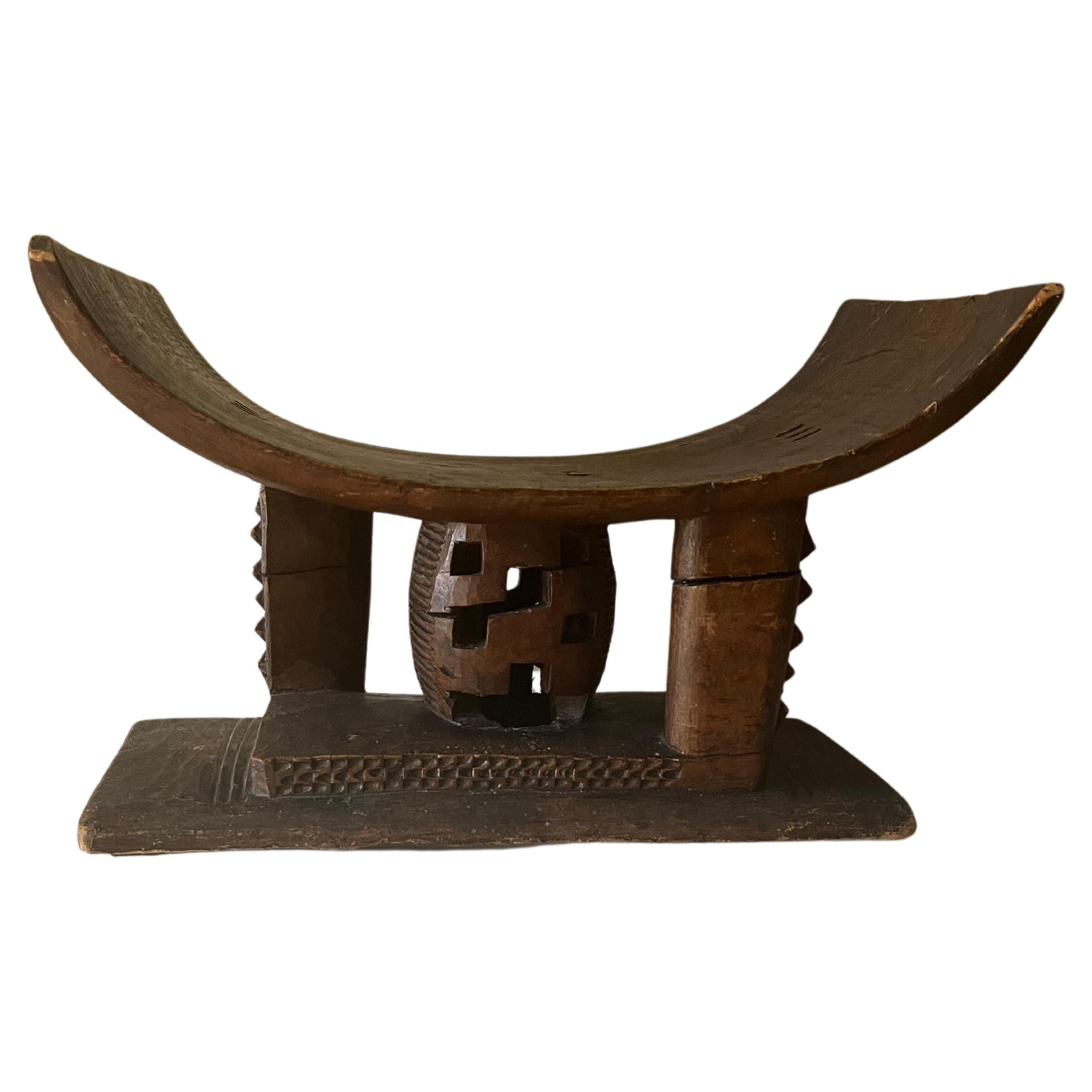 Small Ashanti tribal headrest stool