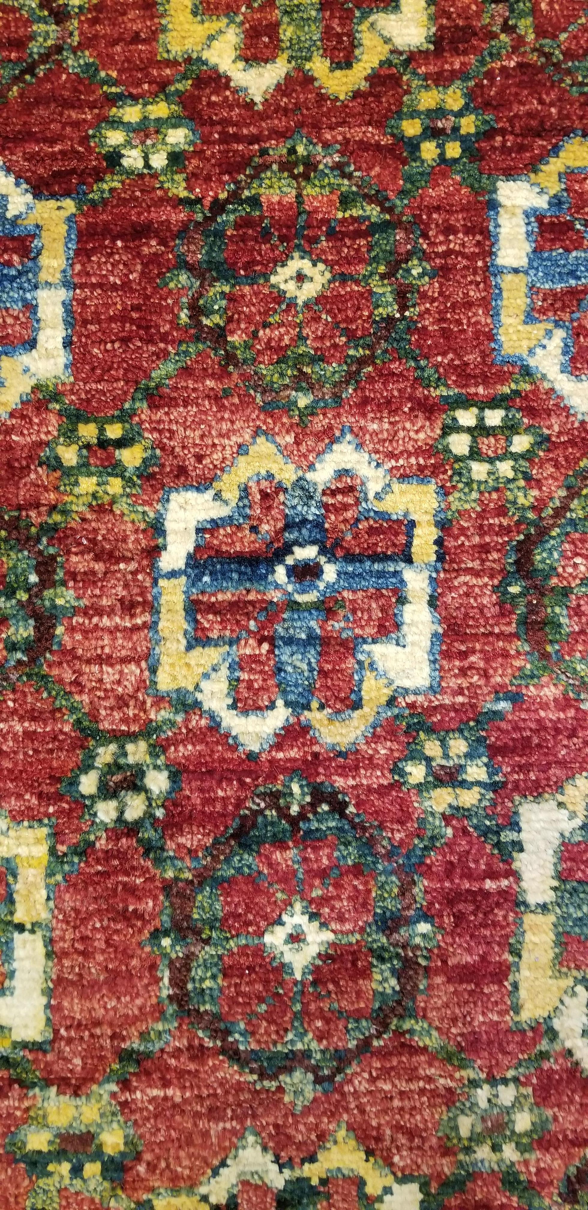 Small Asian Bedside Carpet from Afghanistan, Colorful / 307 In New Condition For Sale In Orlando, FL