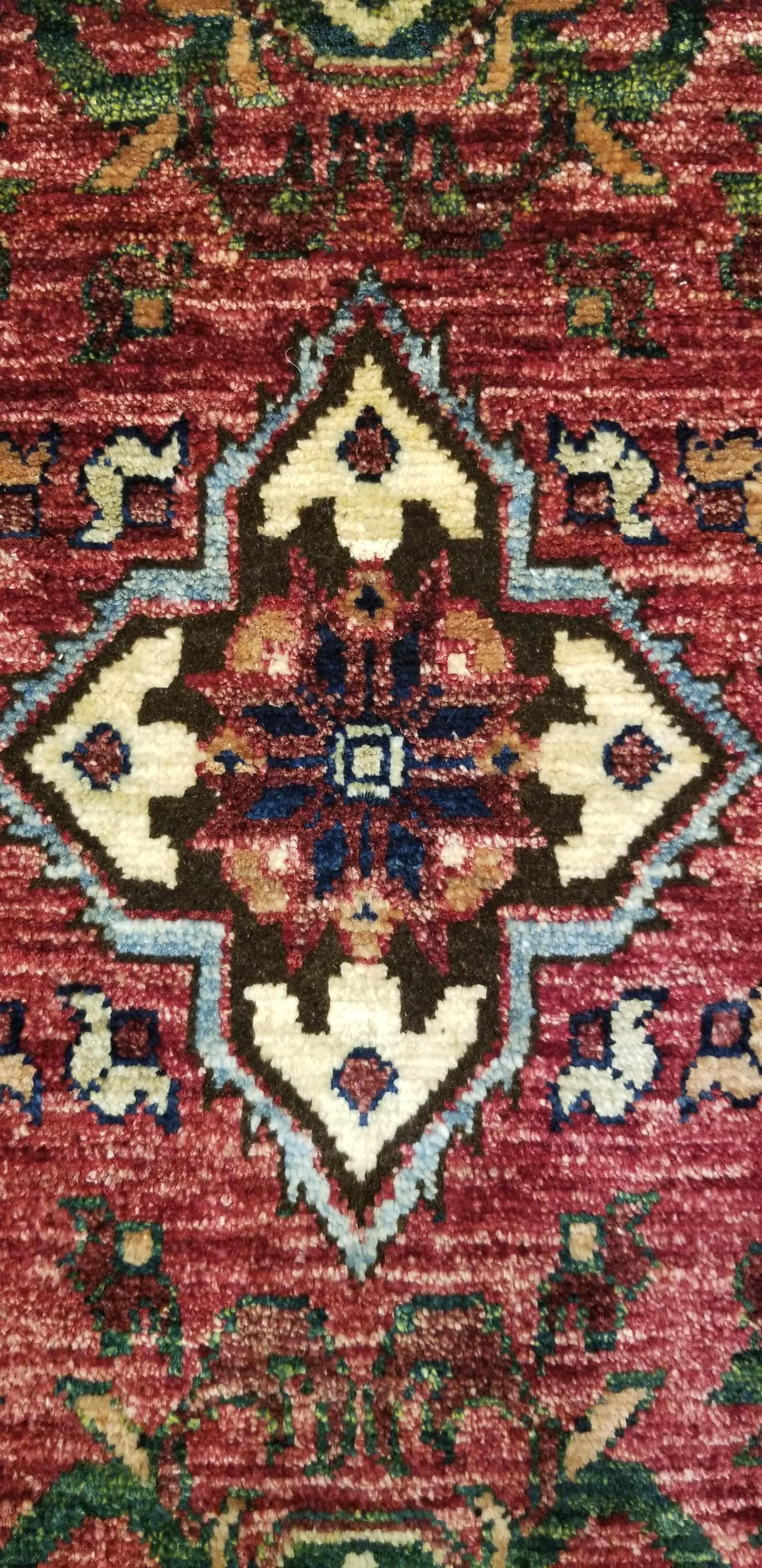 Small Asian Bedside Carpet from Afghanistan, Colorful / 316 In New Condition For Sale In Orlando, FL