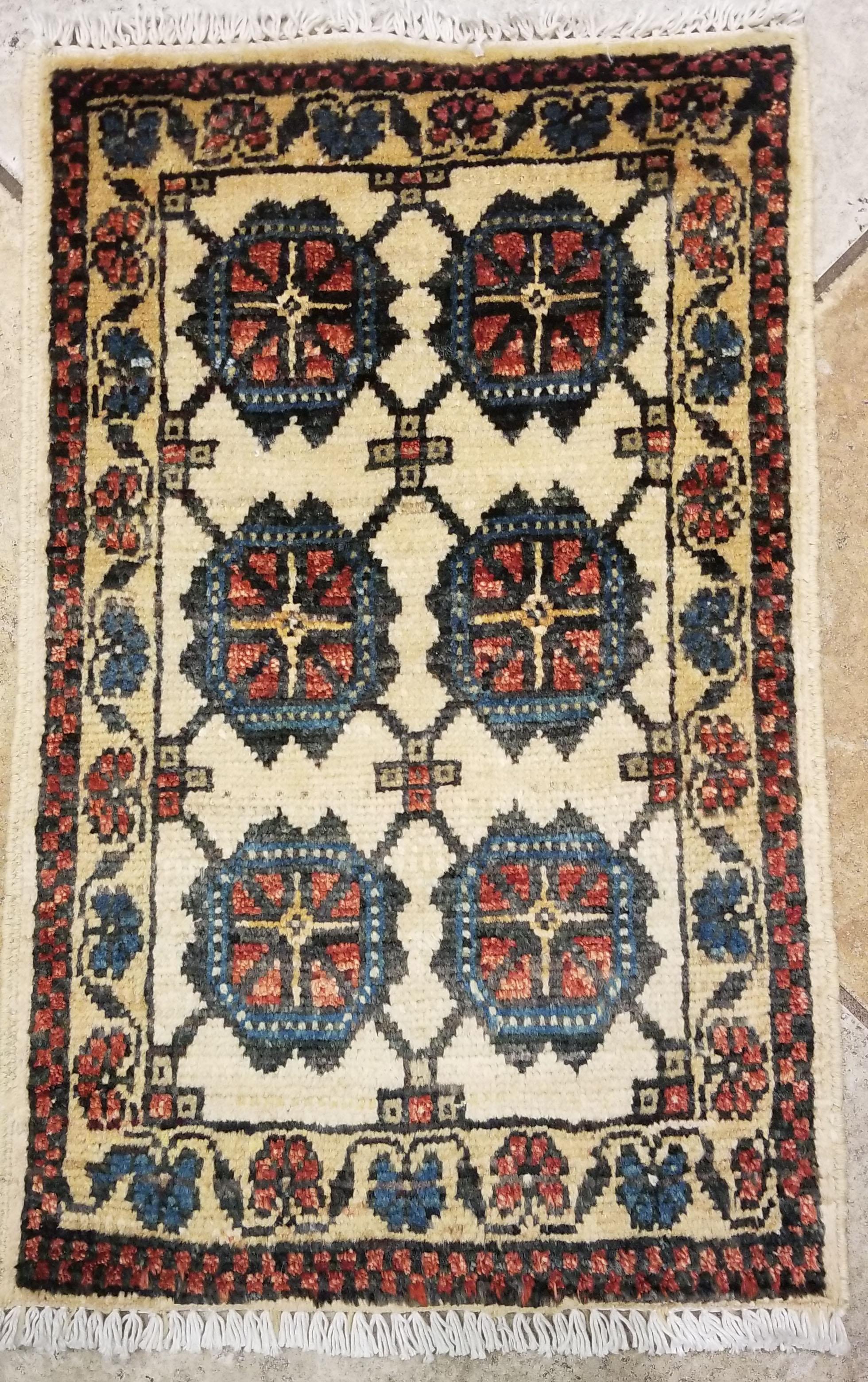 Hand-Woven Small Asian Bedside Carpet from Afghanistan, Colorful / 319 For Sale
