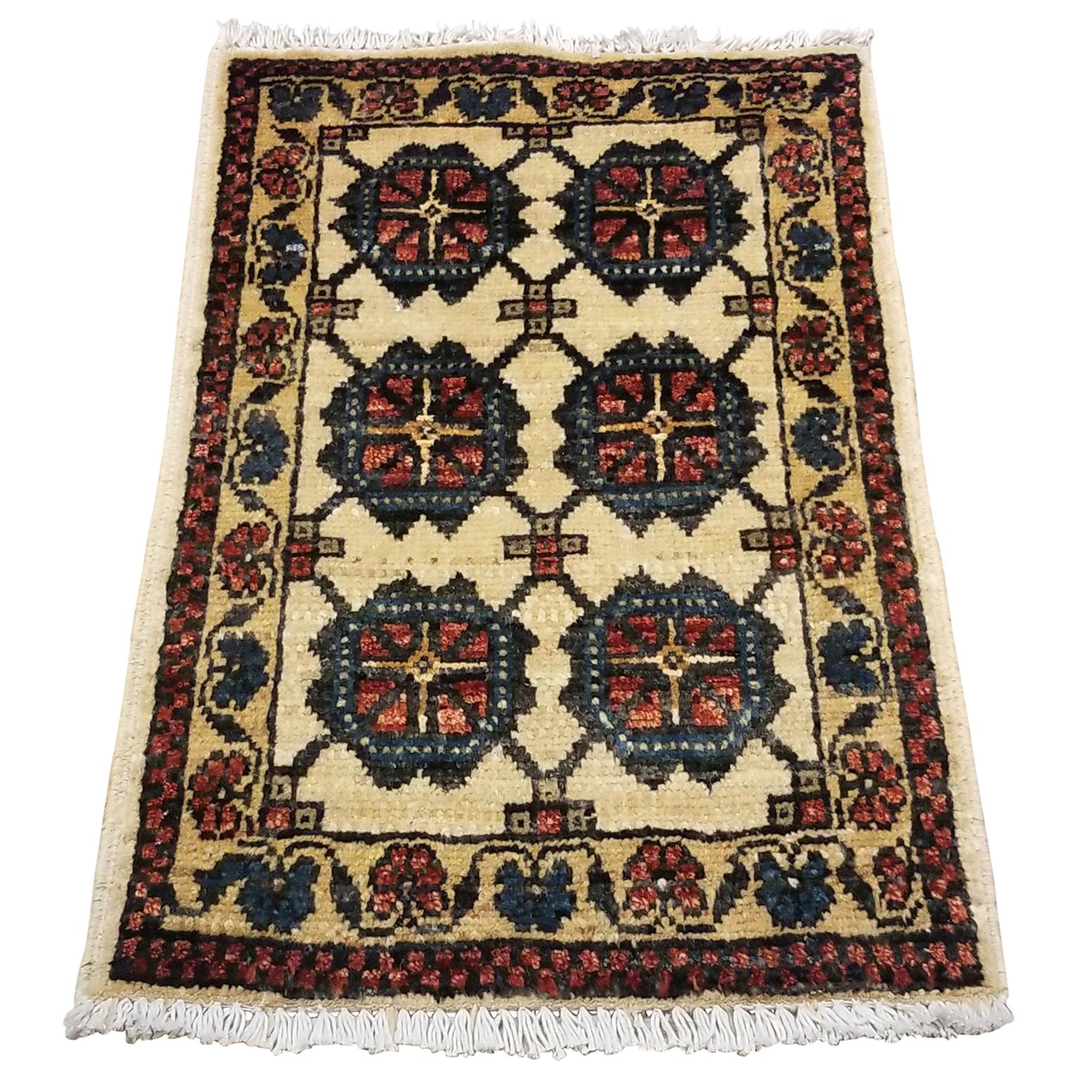 Small Asian Bedside Carpet from Afghanistan, Colorful / 319 For Sale
