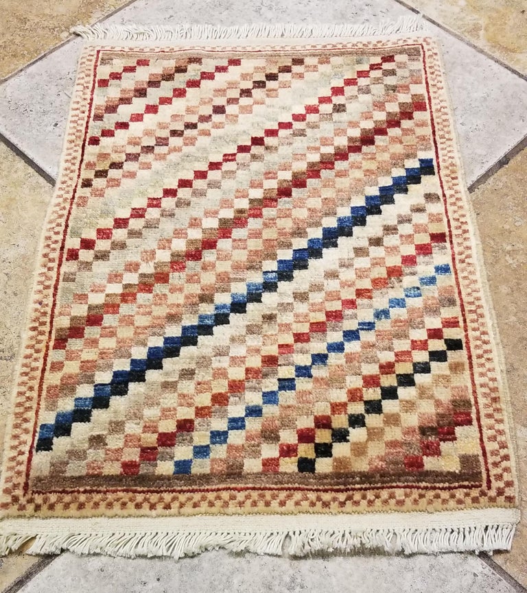 Small Asian Bedside Carpet From Afghanistan Colorful 321