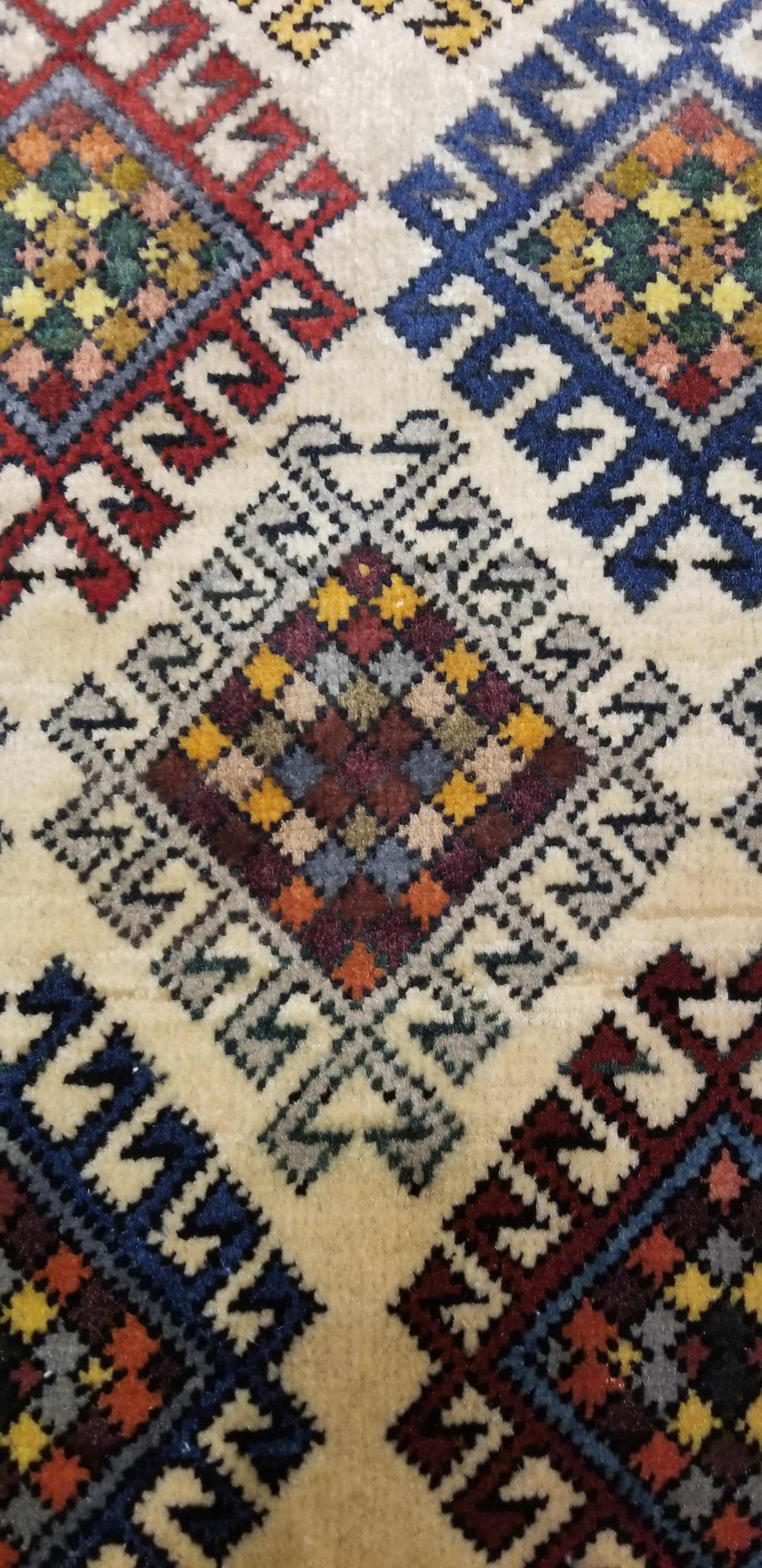 Small Asian Bedside Rug from Afghanistan, Colorful / 324 In New Condition For Sale In Orlando, FL