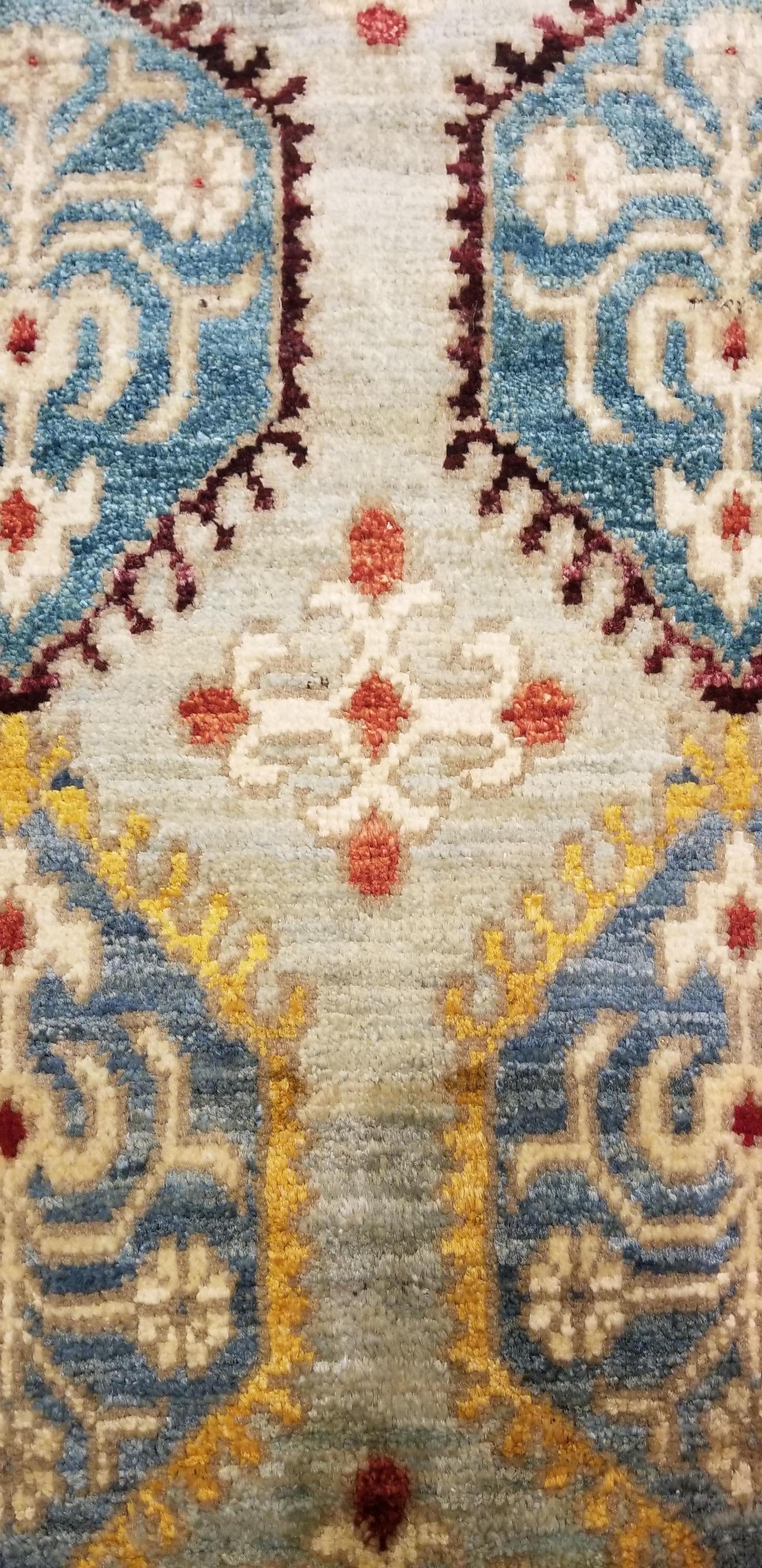 Small Asian Bedside Rug from Afghanistan, Colorful / 328 In New Condition For Sale In Orlando, FL