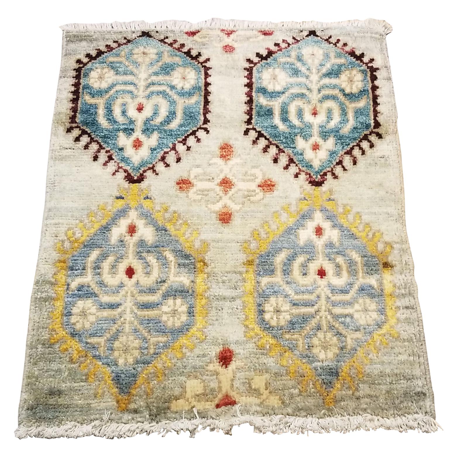 Small Asian Bedside Rug from Afghanistan, Colorful / 328 For Sale