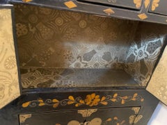 Small Asian Chinoiserie Painted Cabinet, Late 19th Century