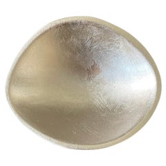 Small Asymmetrical Metal Bowl 20K Silver Caplain Leaf