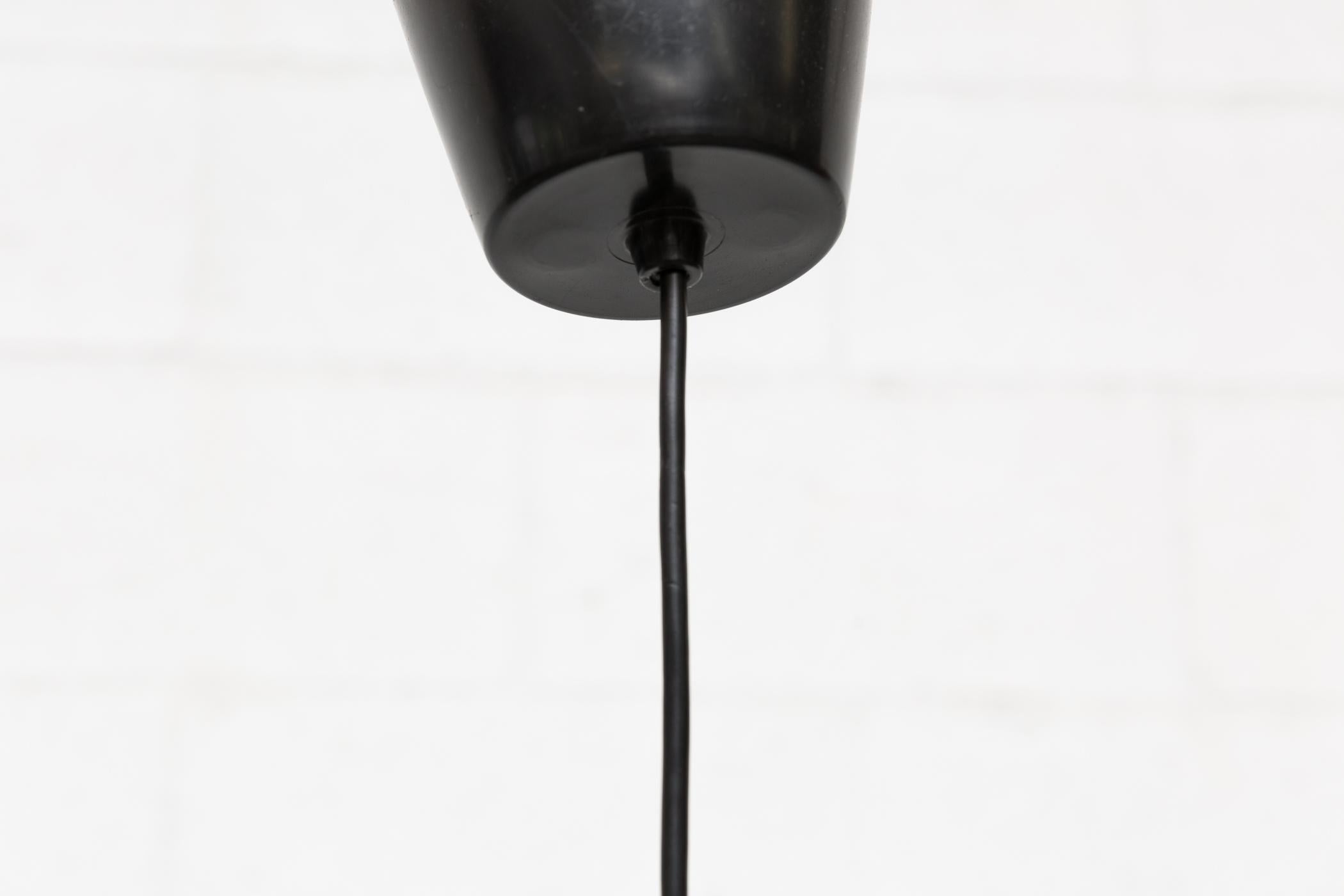 Small Audrey Hepburn's Hat Shaped Black Sweedish Pendant Lamp w/ Cream Interior For Sale 1