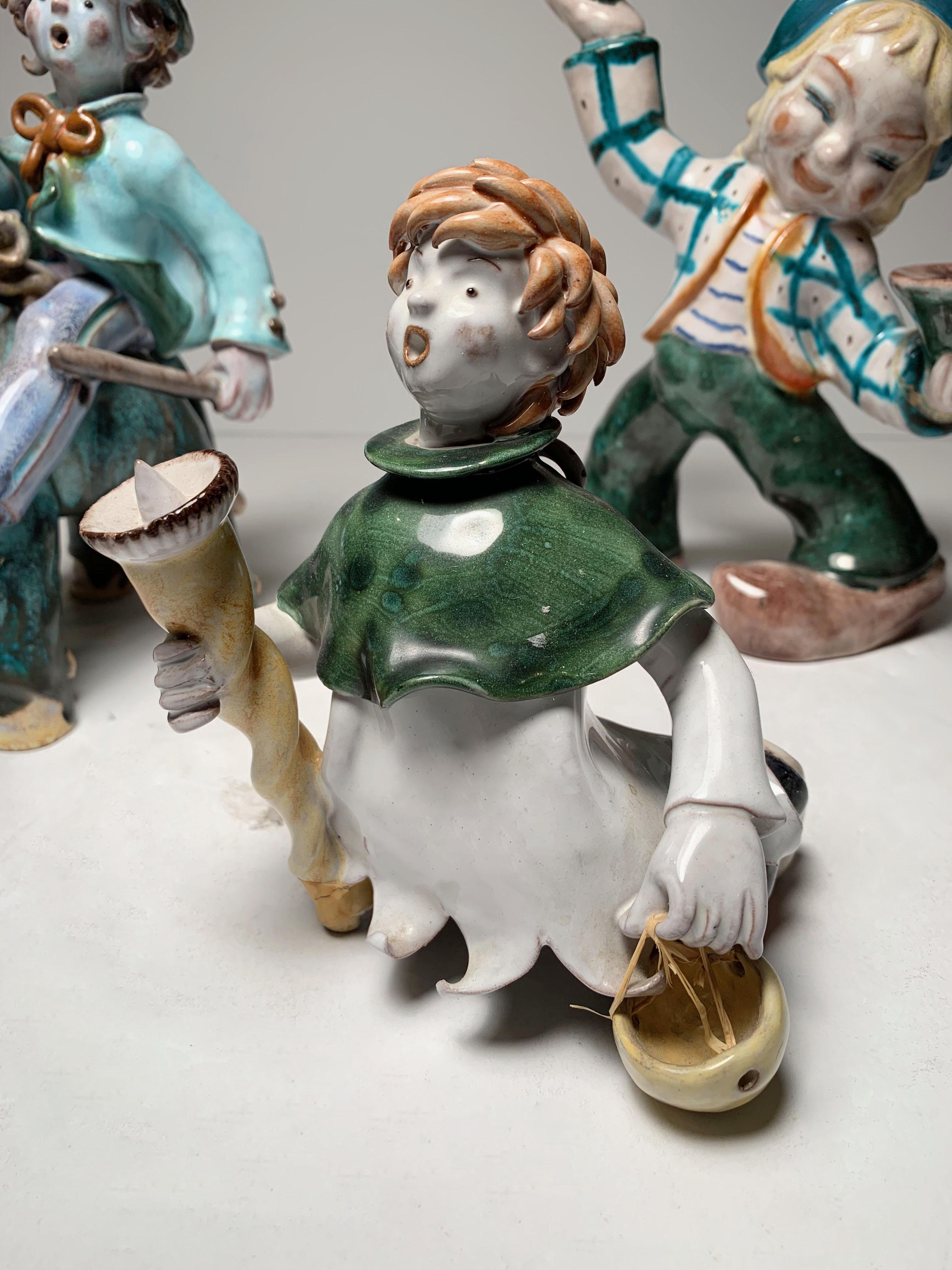 20th Century Small Austrian Ceramic Figure Collection / Candleholder by Leopold Anzengruber For Sale