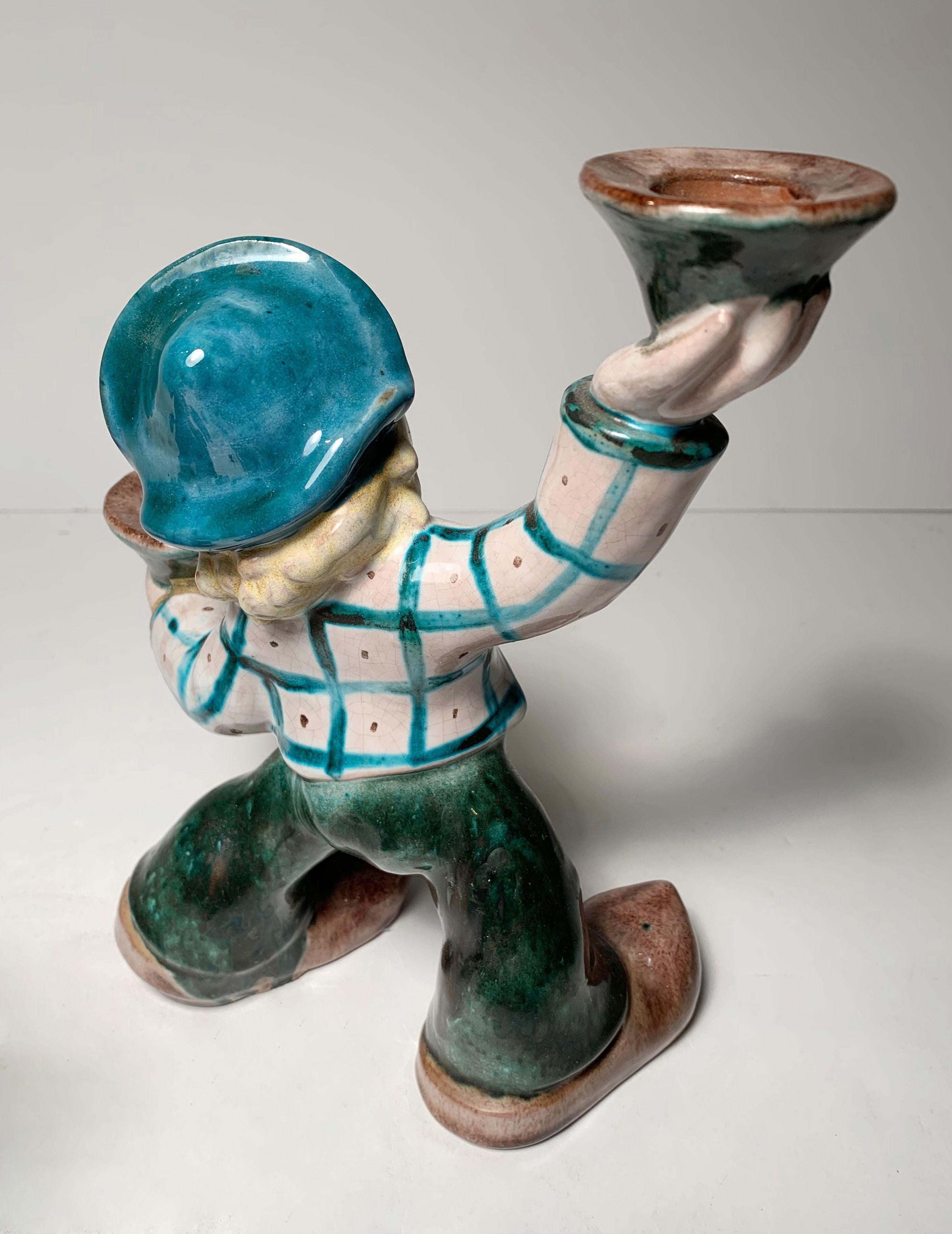Small Austrian Ceramic Figure Collection / Candleholder by Leopold Anzengruber For Sale 2