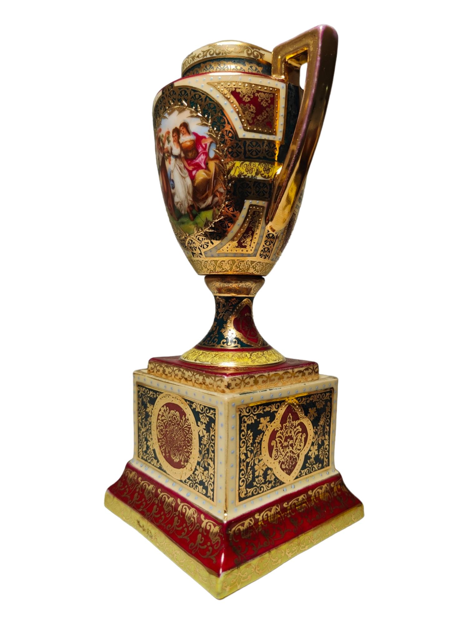Late 19th Century Small Austrian Porcelain Vase from the 19th Century For Sale