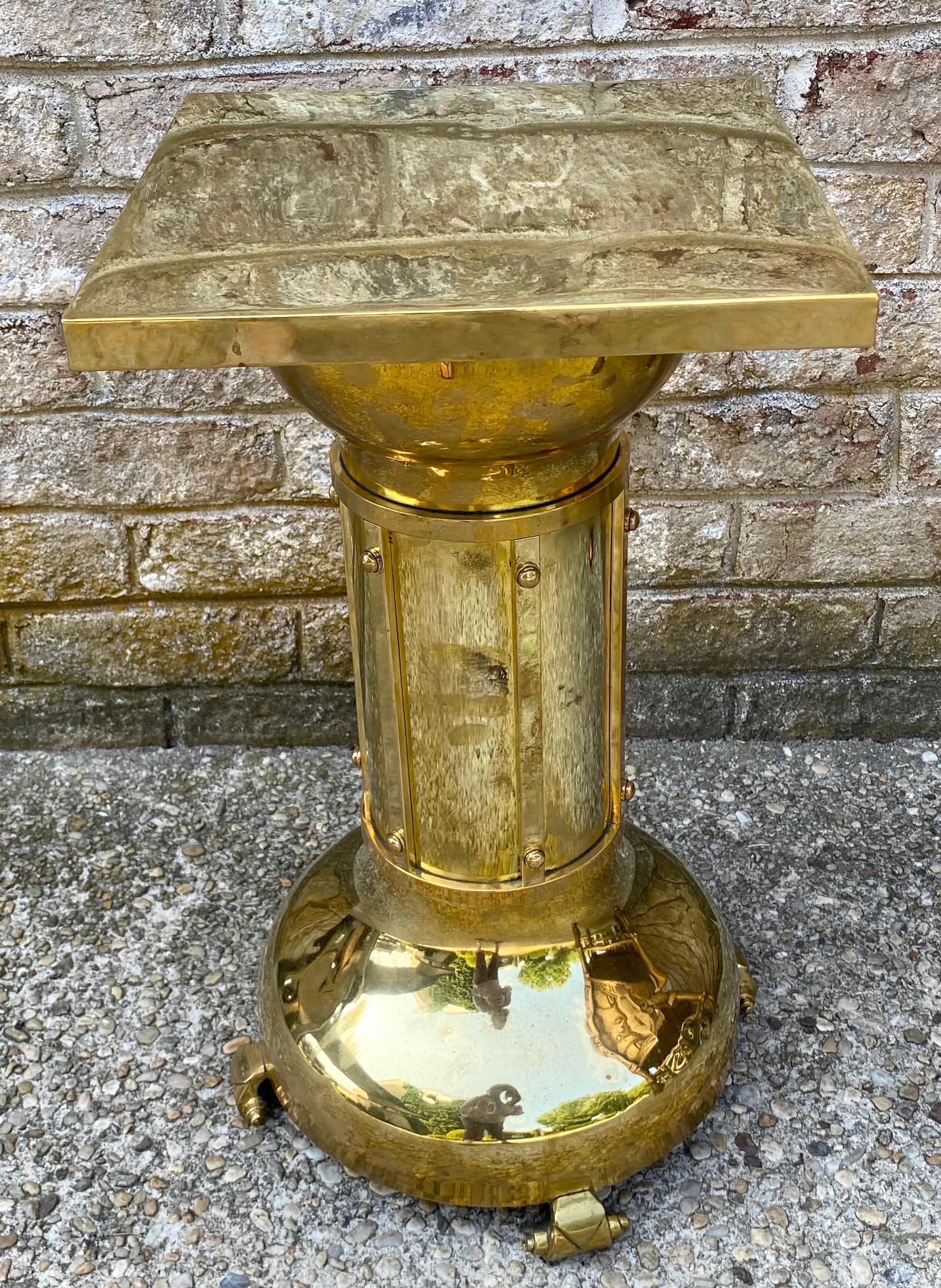Small Austrian Secessionist Style Brass Side Table In Good Condition For Sale In East Hampton, NY