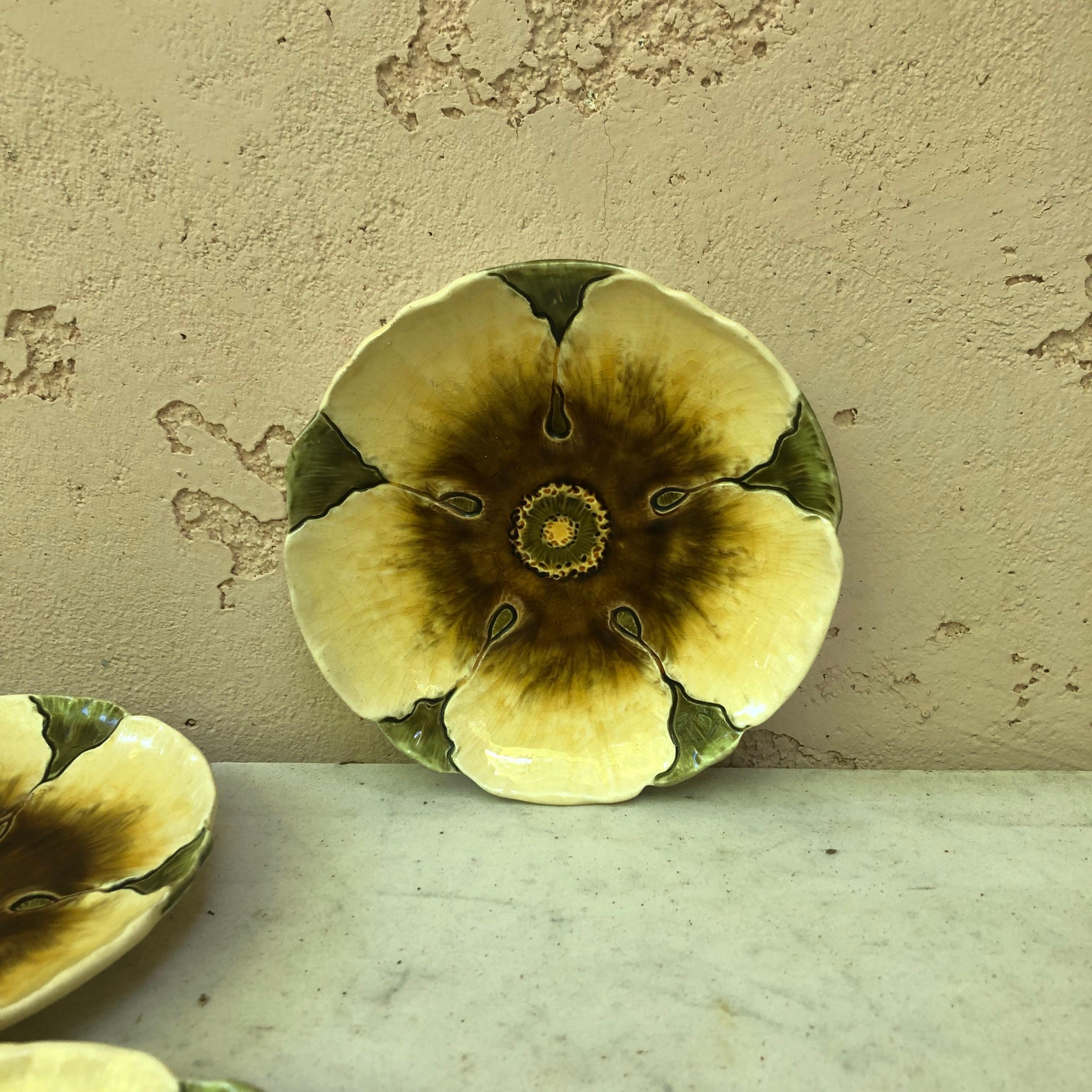 Rare small Austrian water lily flower plate Circa 1900.
Julius Dressler unsigned.
10 small plates available 5