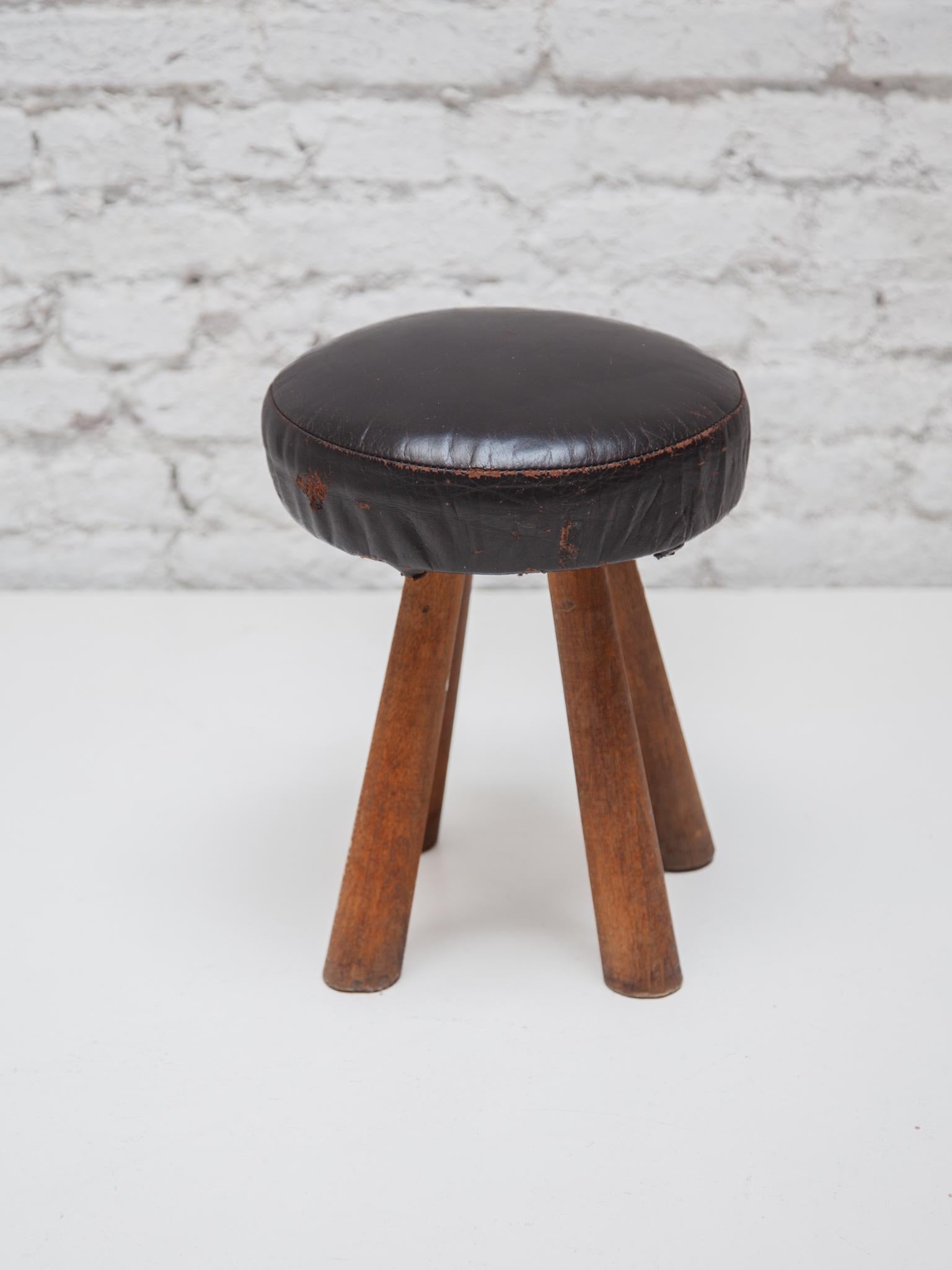 Mid-Century Modern Small Authentic Stool, France 1930s