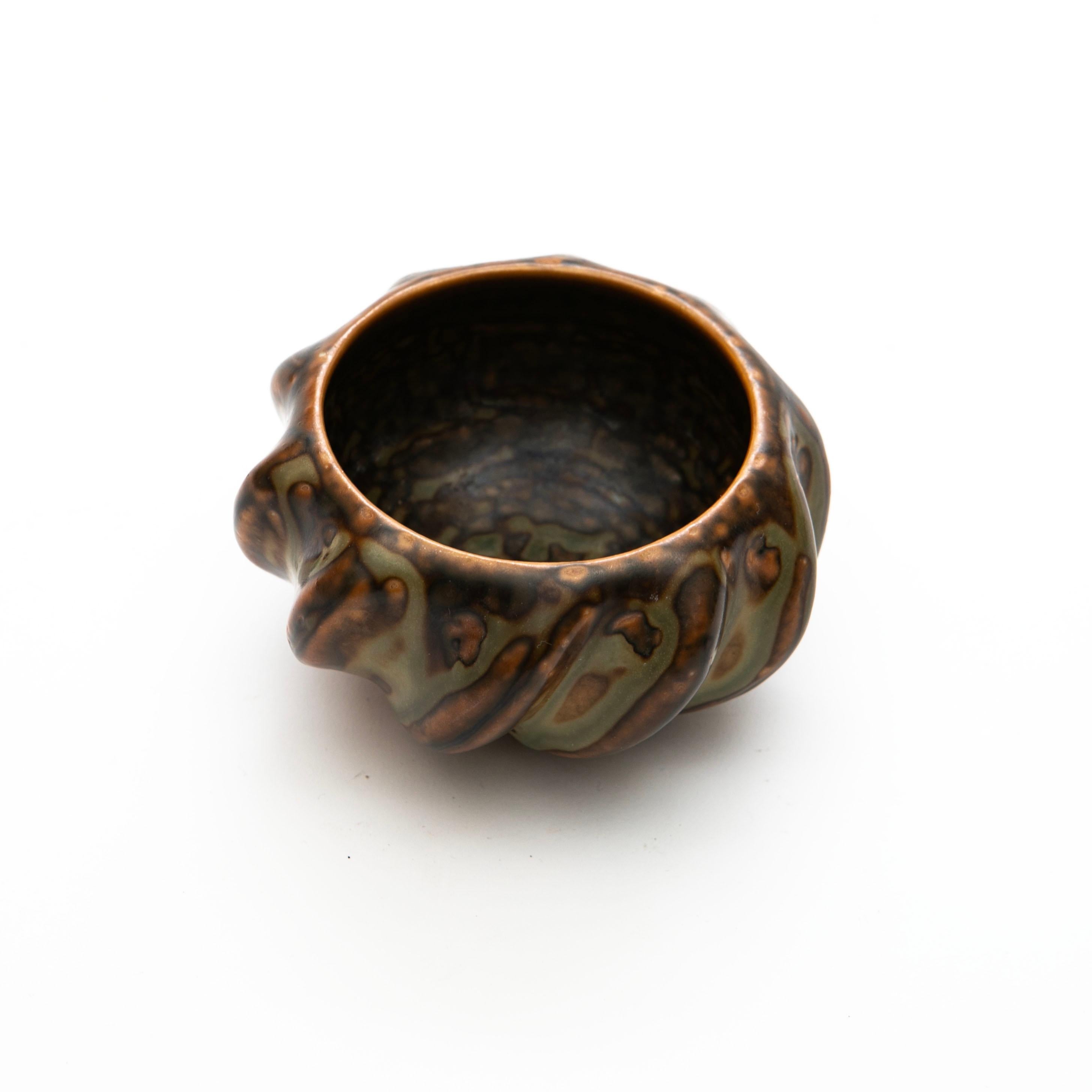 Danish Small Axel Salto Stoneware Bowl no. 20681 with Sung Glaze for Royal Copenhagen