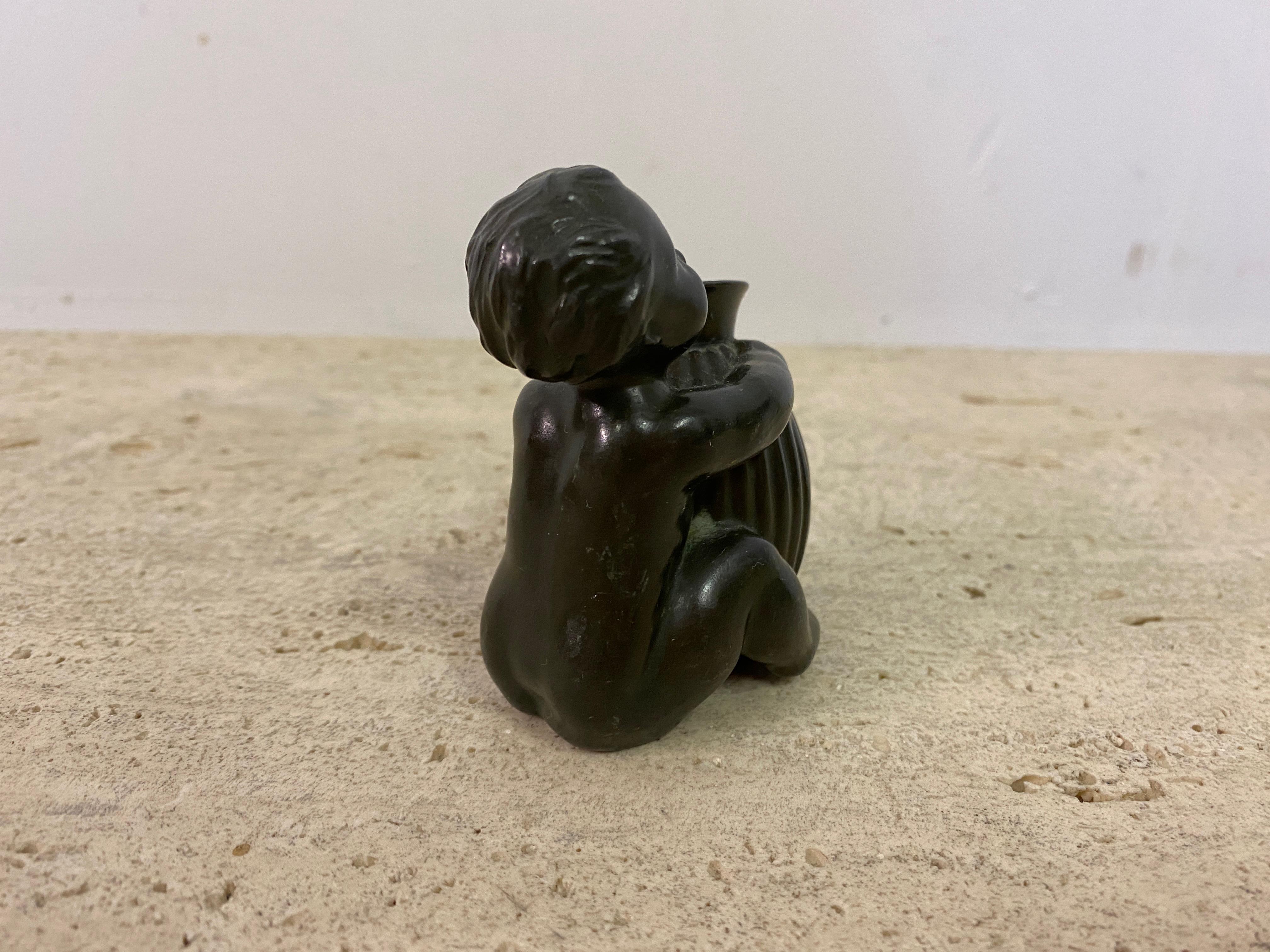 Small Baby Figurine Pen Holder by Just Andersen In Good Condition For Sale In London, London
