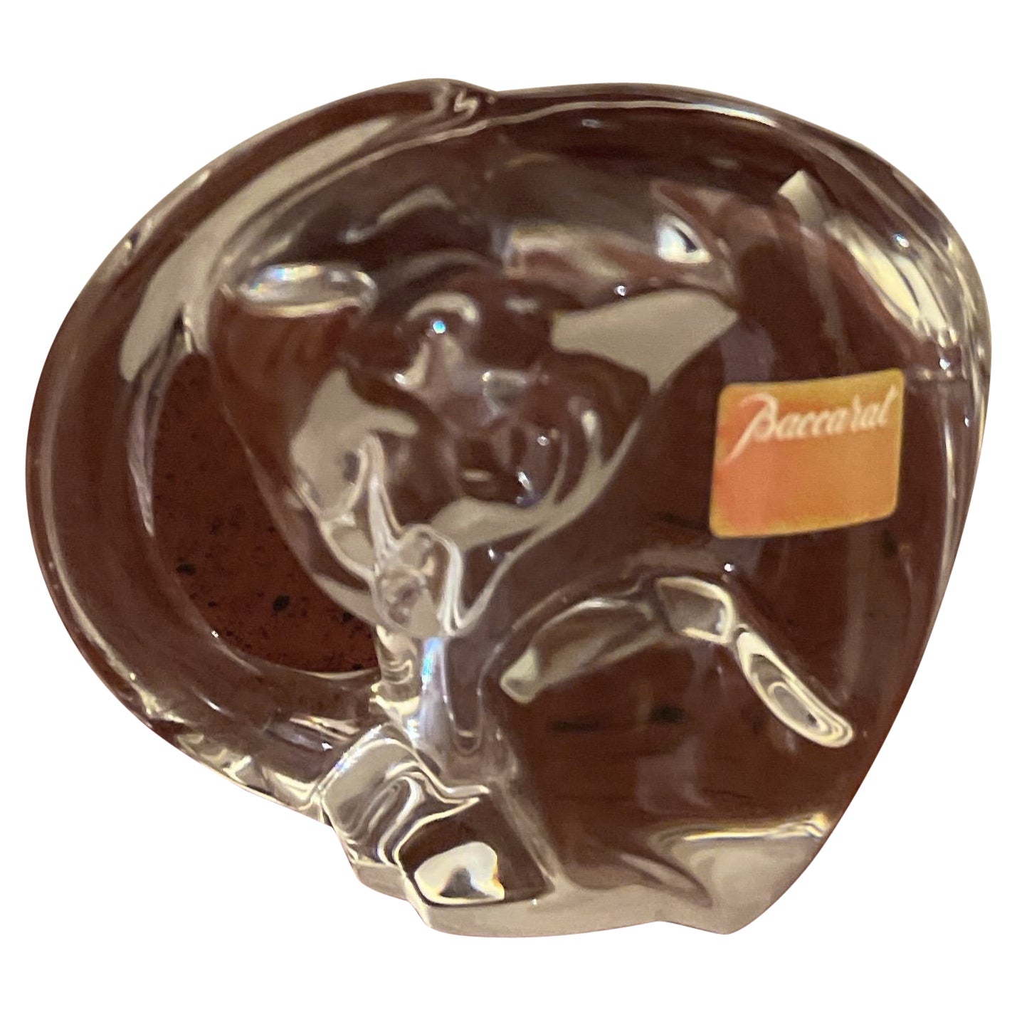 Small Baccarat Crystal Monkey Paperweight Figurine