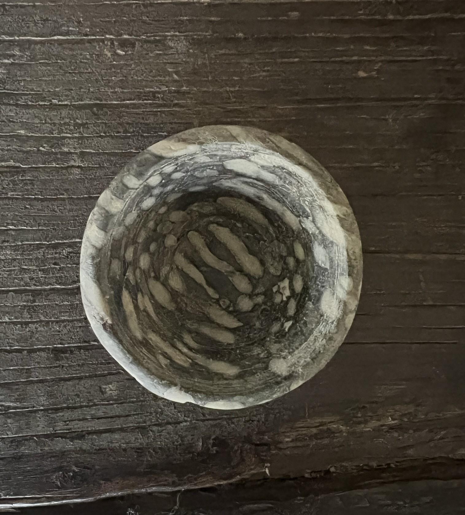 Hand-Crafted Small Bactrian Mottled Marble Cup