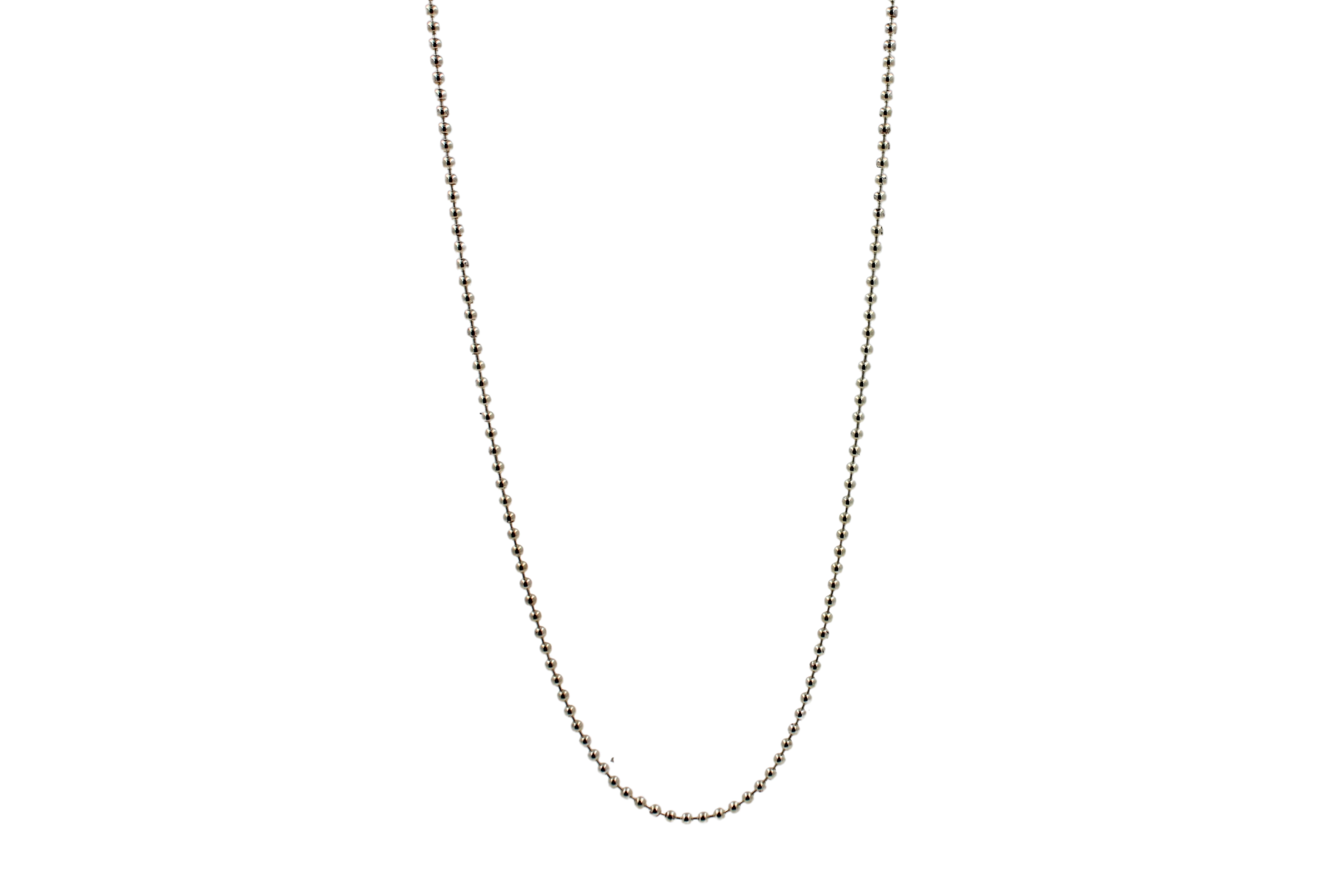 Modern Small Ball Bead Beaded Fancy Dainty Link 925 Sterling Silver Chain Necklace For Sale