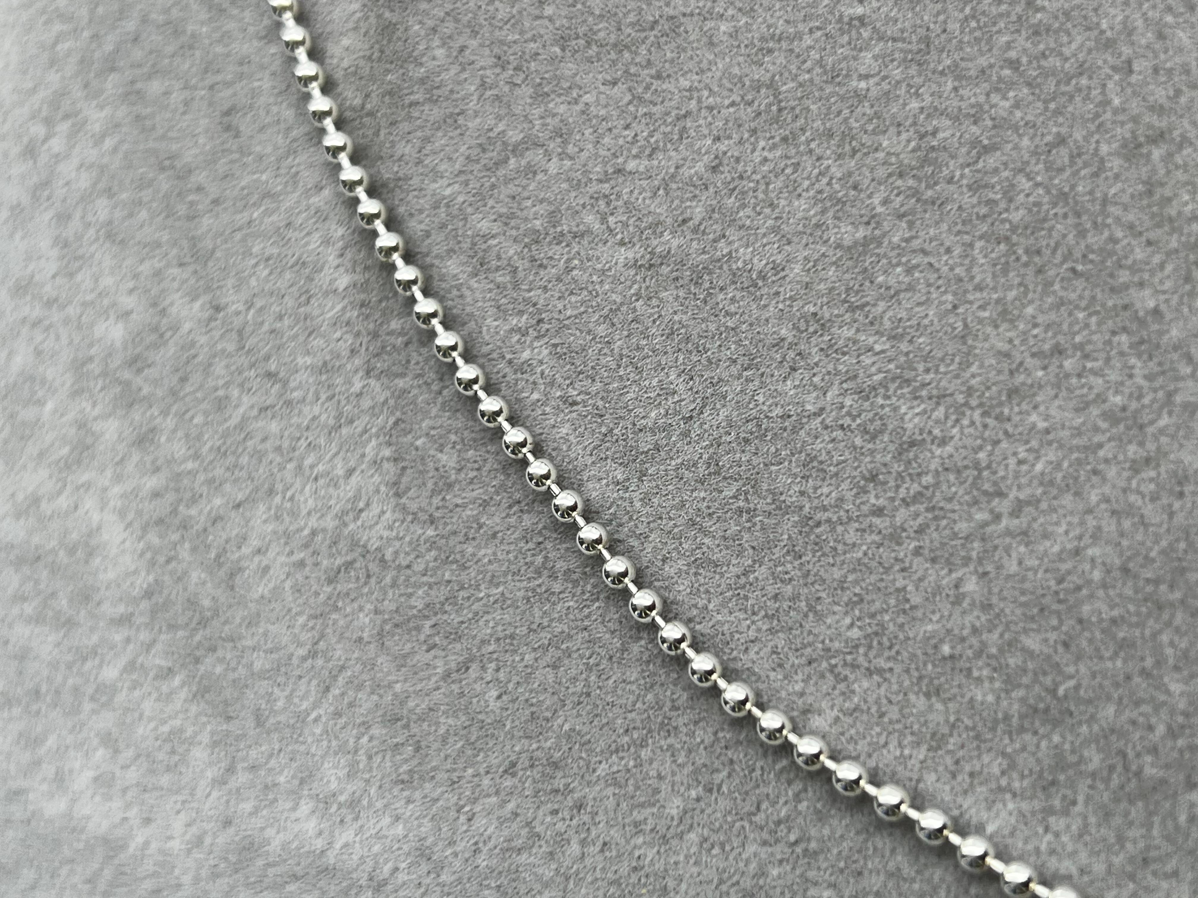 Small Ball Bead Beaded Fancy Dainty Link 925 Sterling Silver Chain Necklace For Sale 3