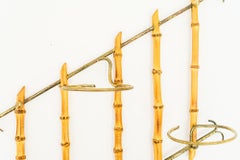 Small Bamboo and Brass Flowers wall shelf vienna around 1950s
