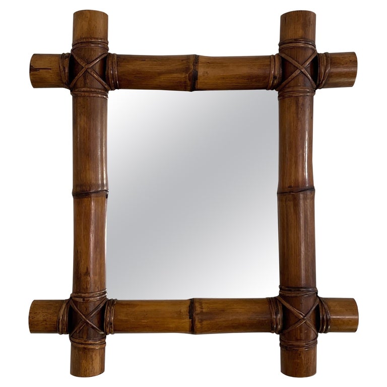 Small Bamboo Mirror For Sale at 1stDibs