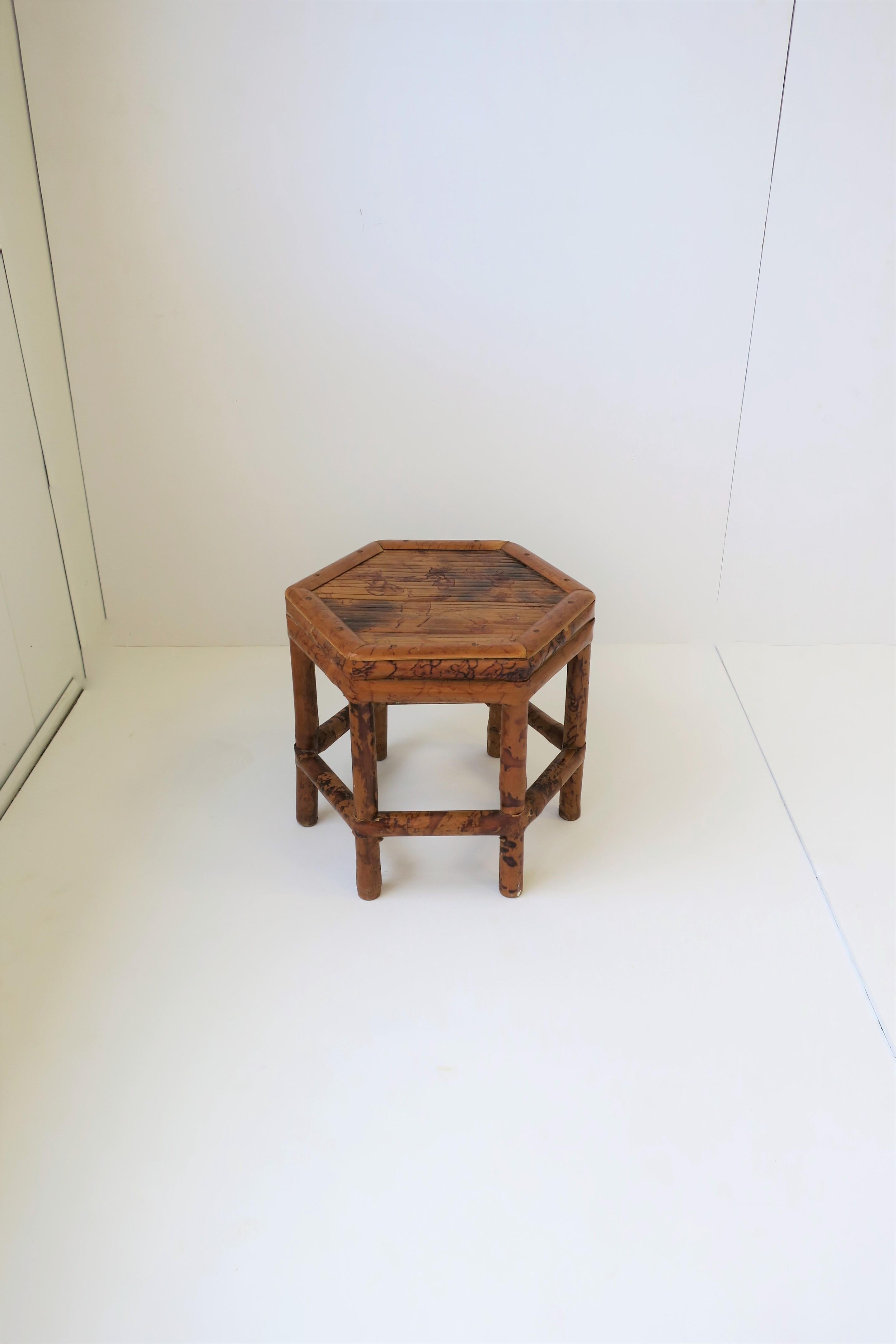 Small Bamboo Pedestal Side Table or Plant Stand 2